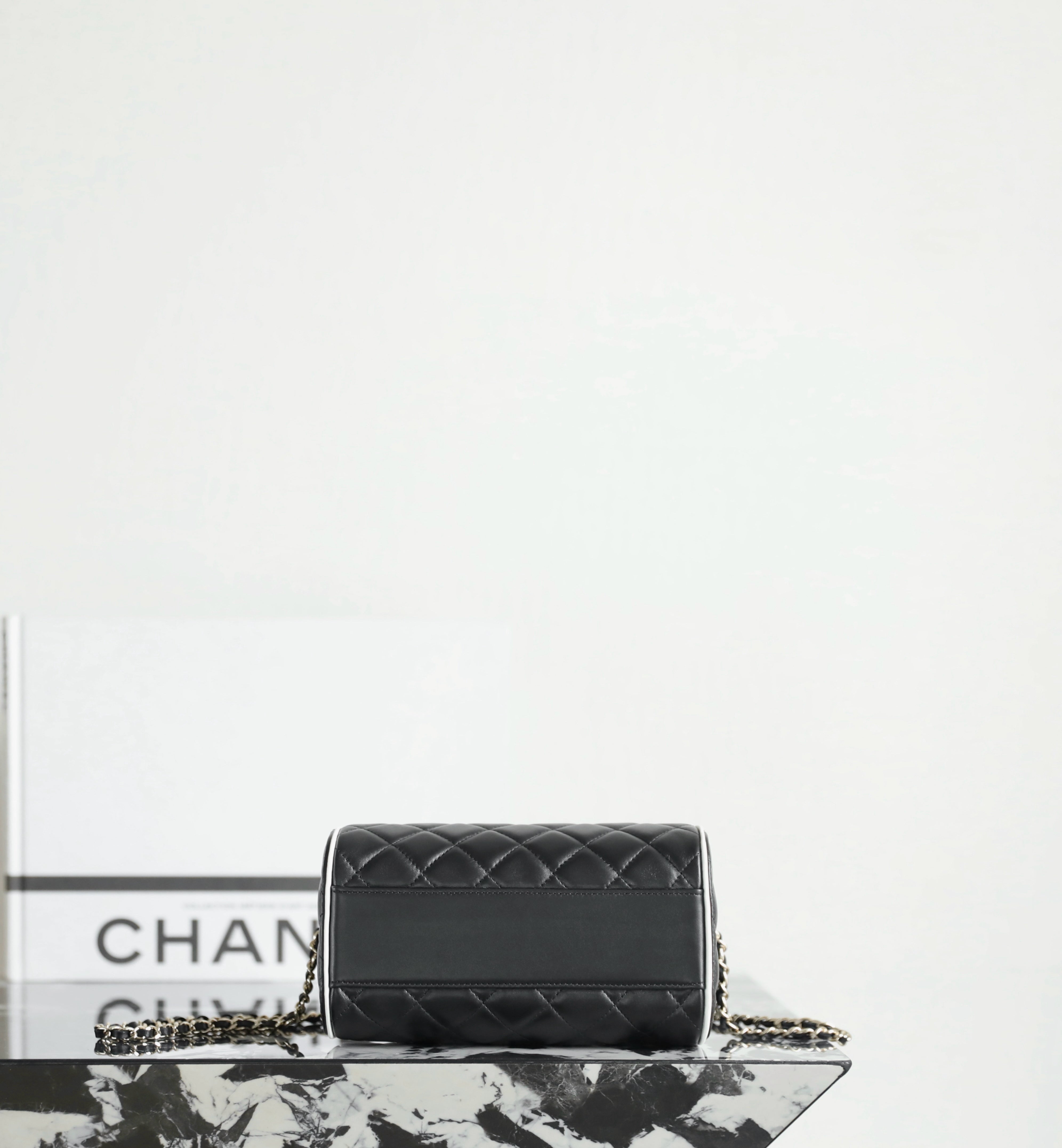 Chanel 2025 Bowling Bag Black Lambskin 342996