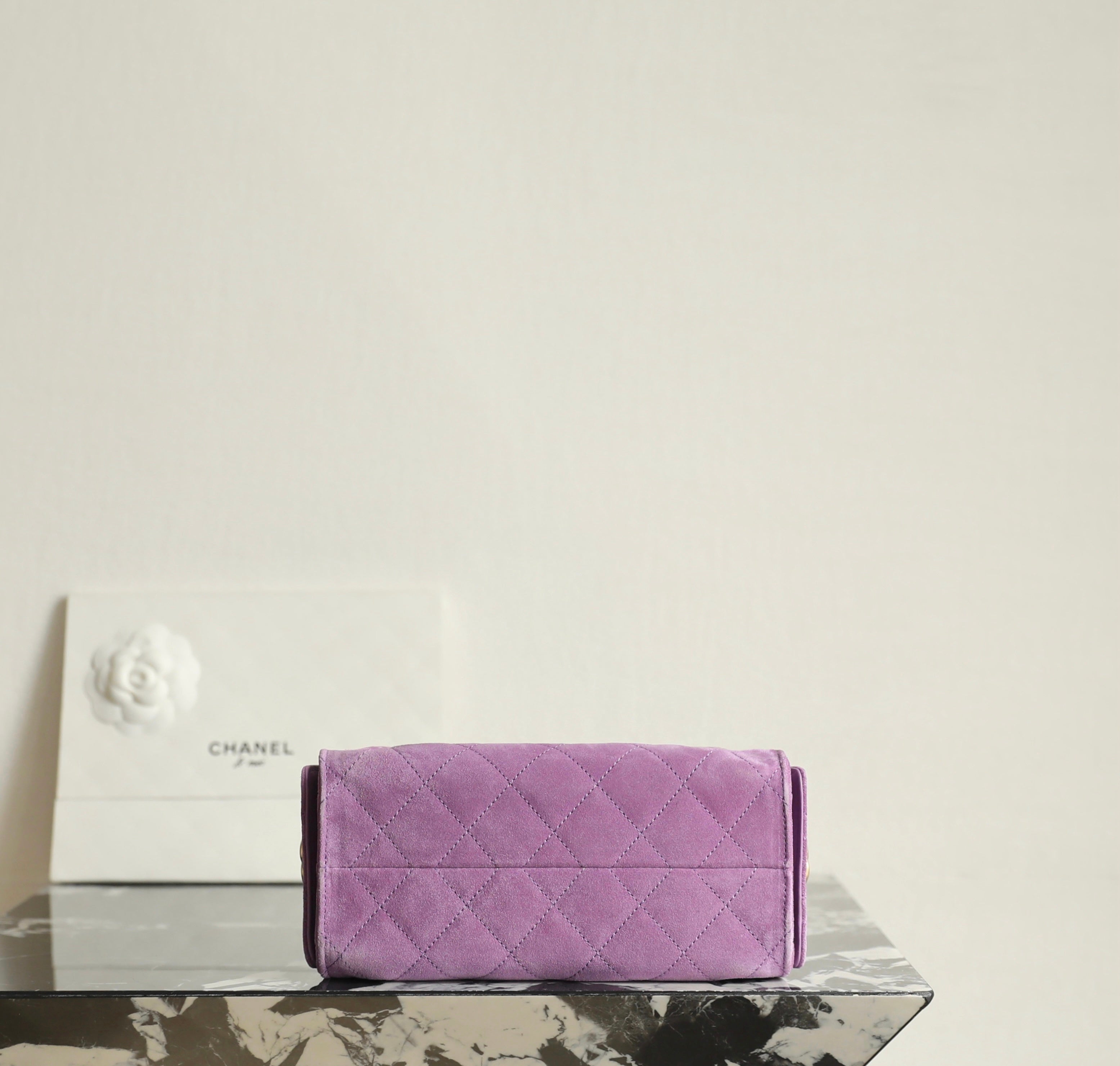 CC 2025 Hobo Bag 22cm Purple Suede 346375