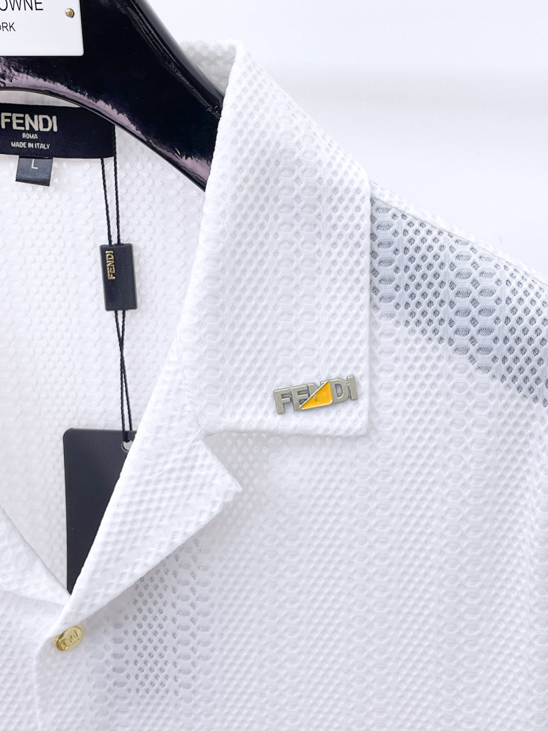 Fendi 2026 Men's Short-Sleeve Shirt Mesh Fabric 739946