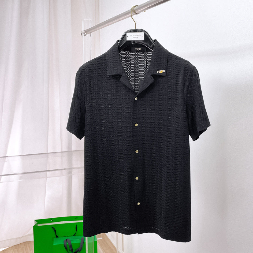 Fendi 2026 Men's Short-Sleeve Shirt Mesh Fabric 739946