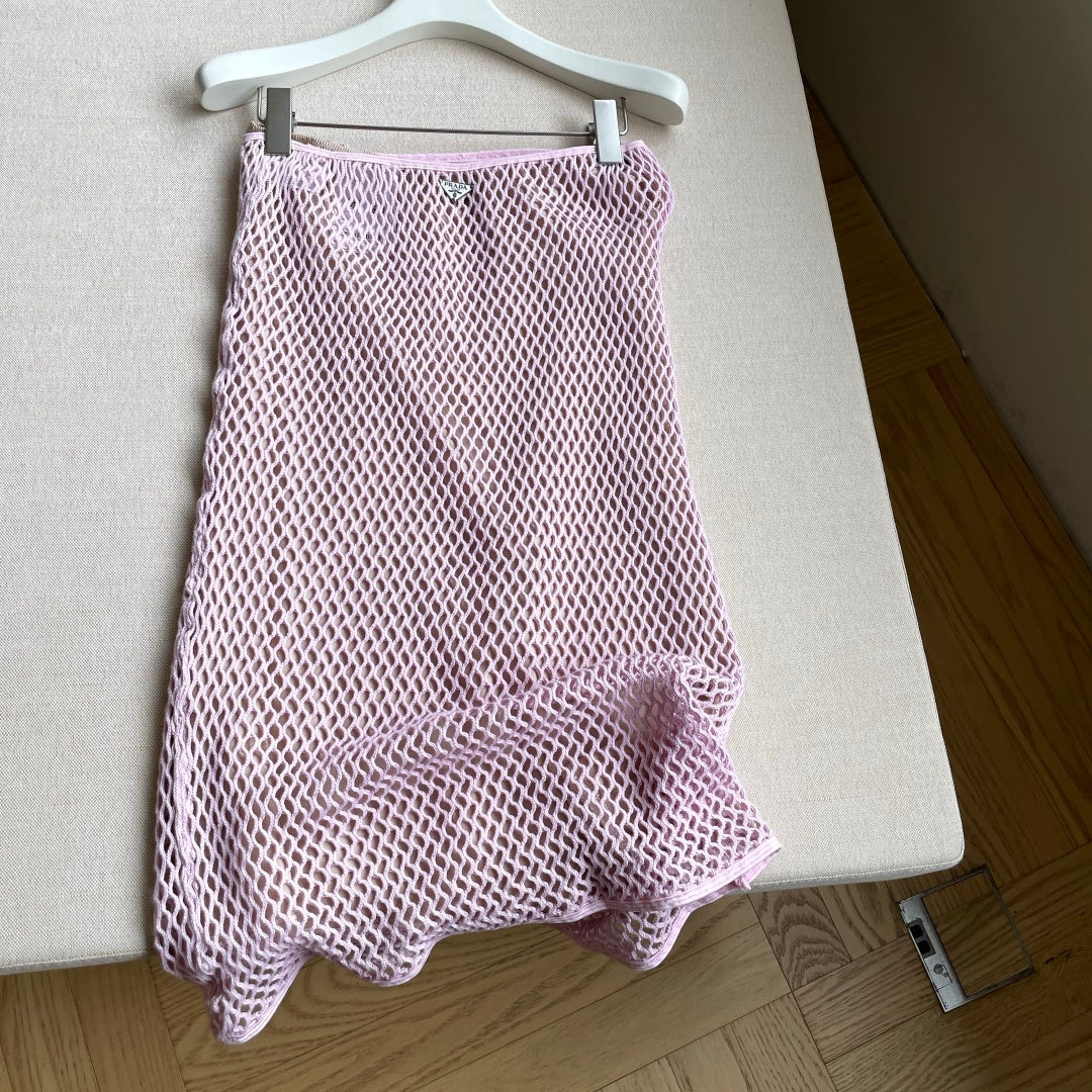 Prada 2026 Skirt Pink Mesh 654487
