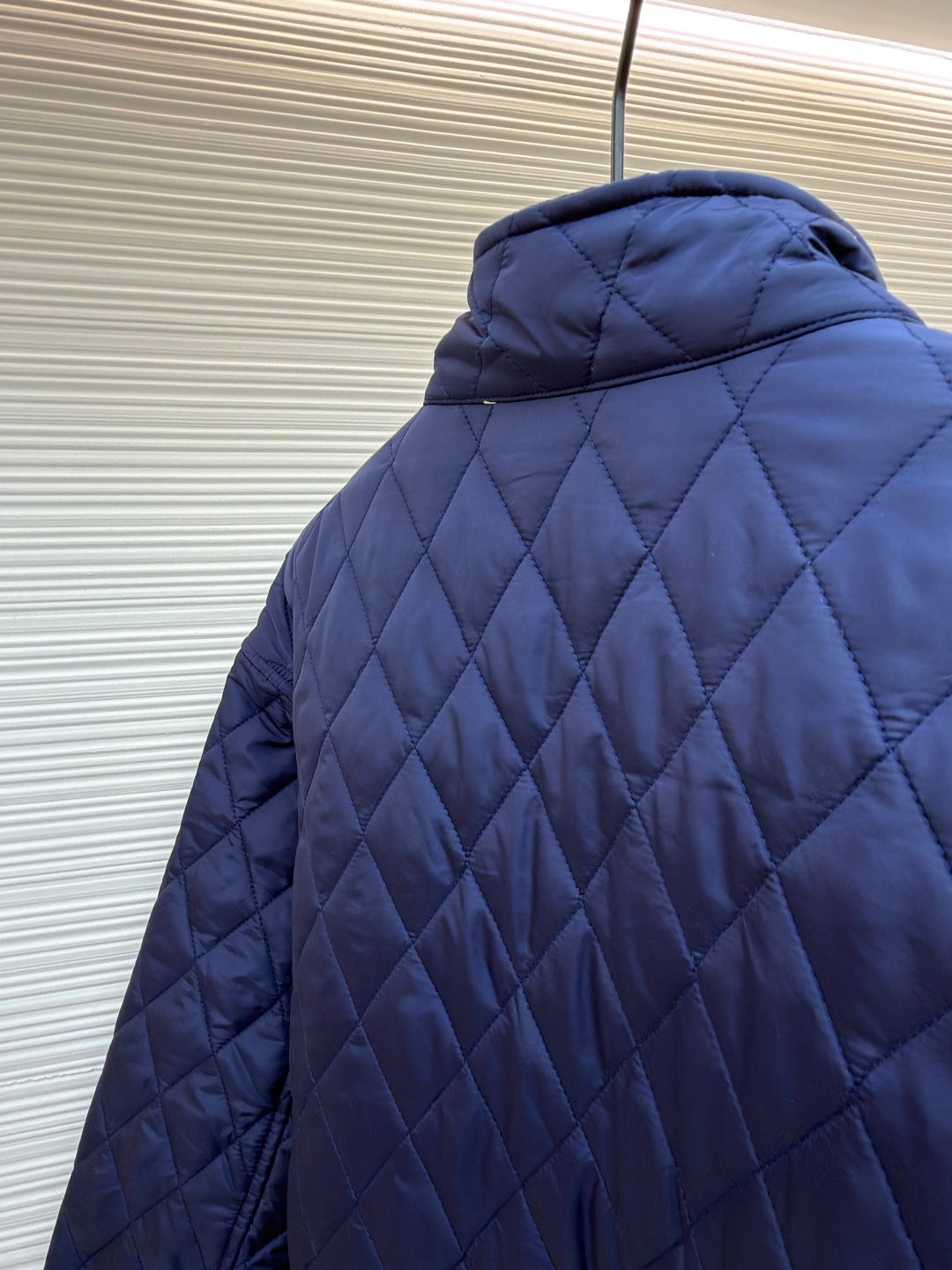 Burberry 25 Quilted Down Jacket Blue Nylon Fabric