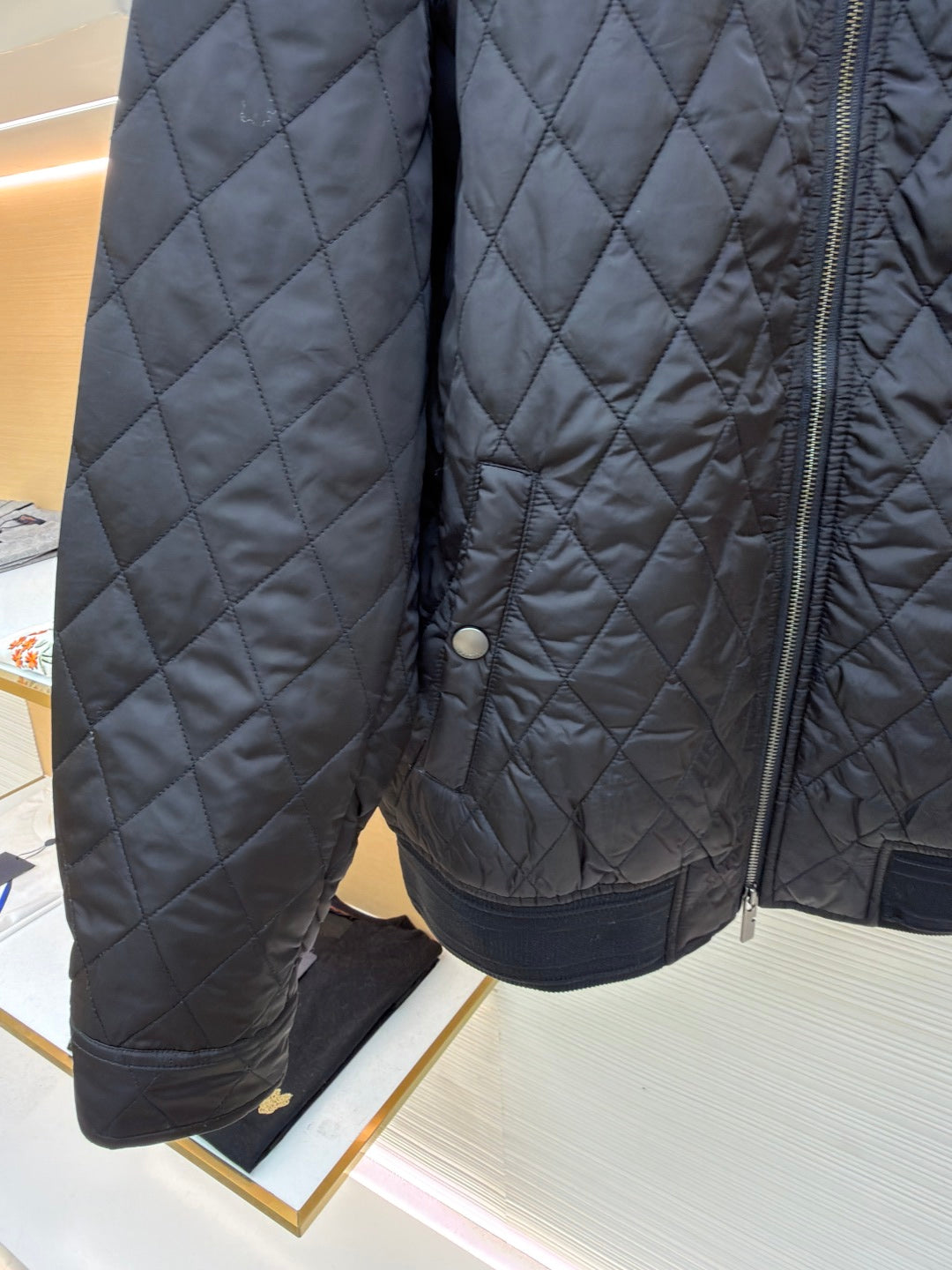 Burberry 25 Quilted Down Jacket Black Nylon Fabric