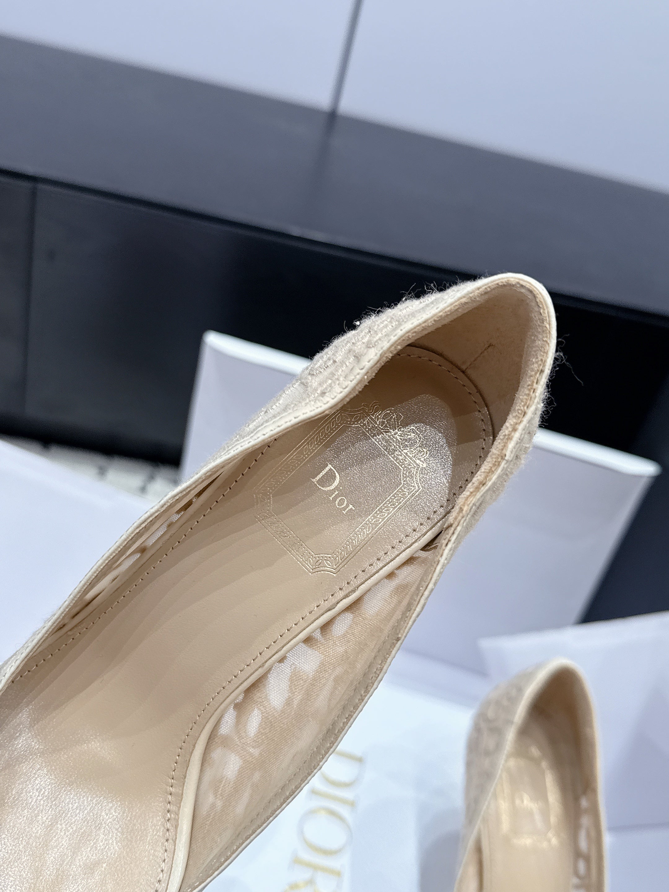 Dior 2026 Embroidered Pump Mesh Leather 923145