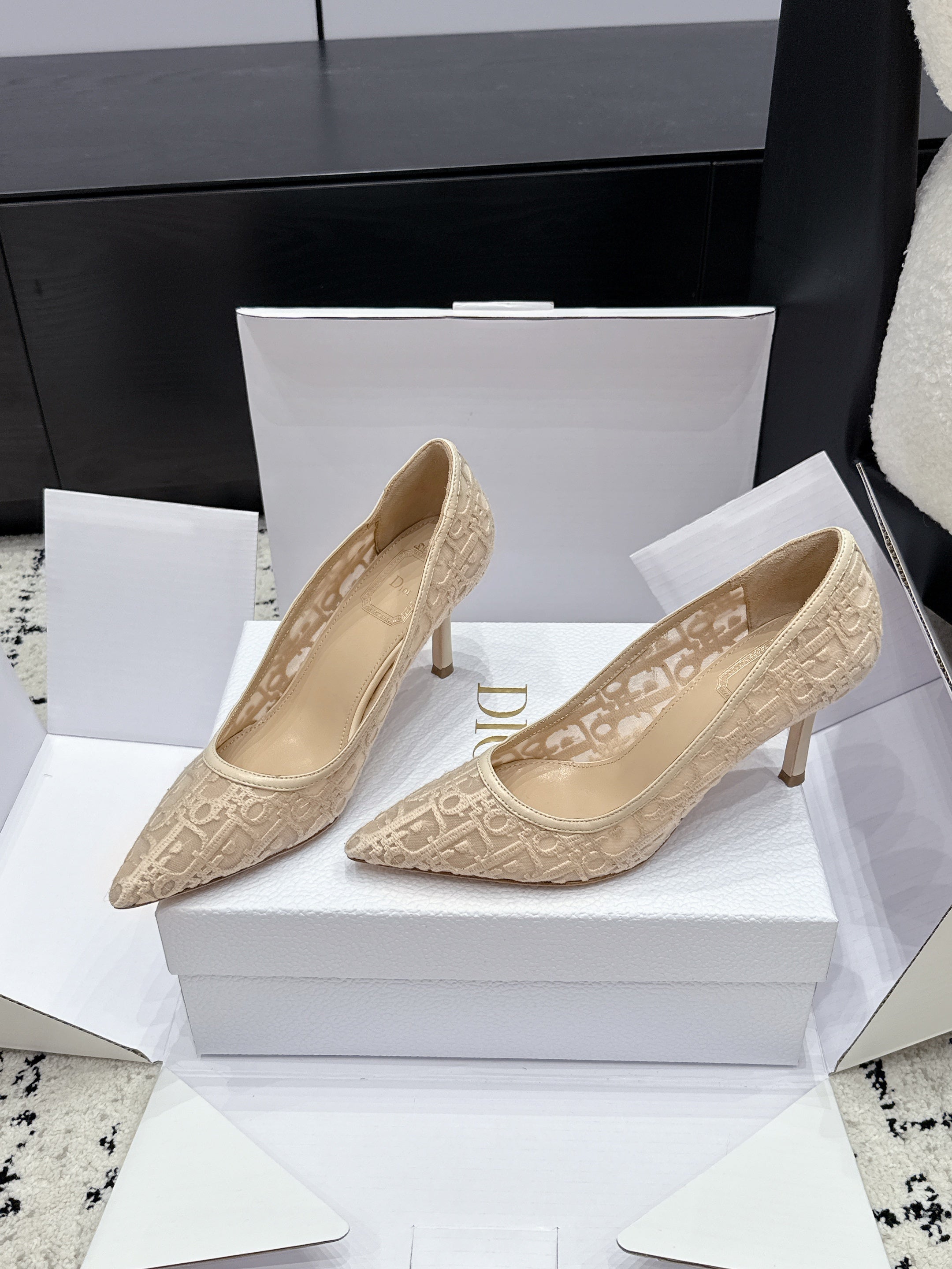 Dior 2026 Embroidered Pump Mesh Leather 923145