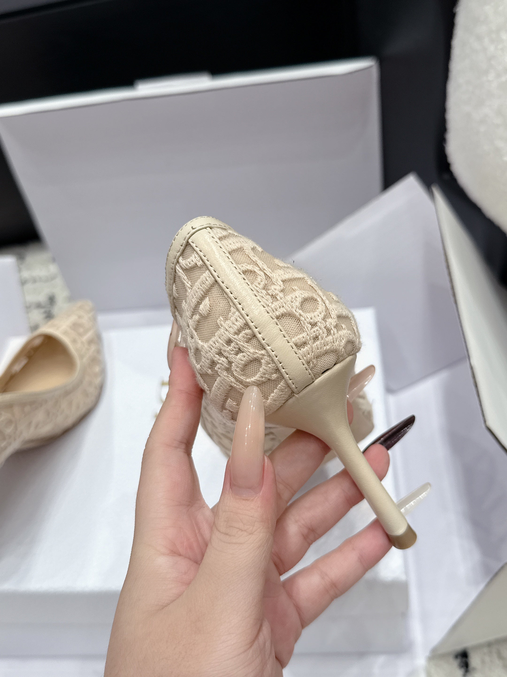 Dior 2026 Embroidered Pump Mesh Leather 923145