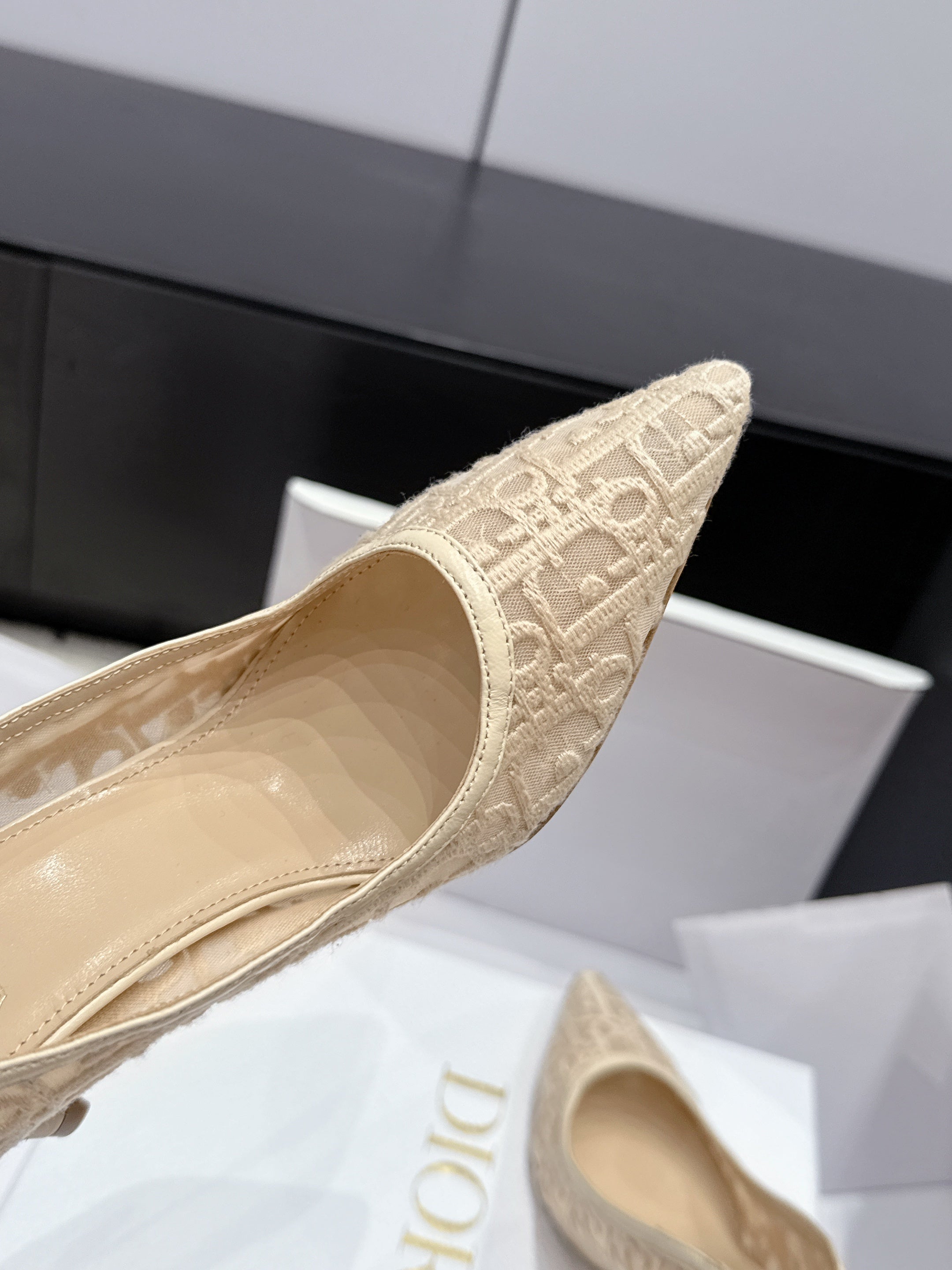 Dior 2026 Embroidered Pump Mesh Leather 923145