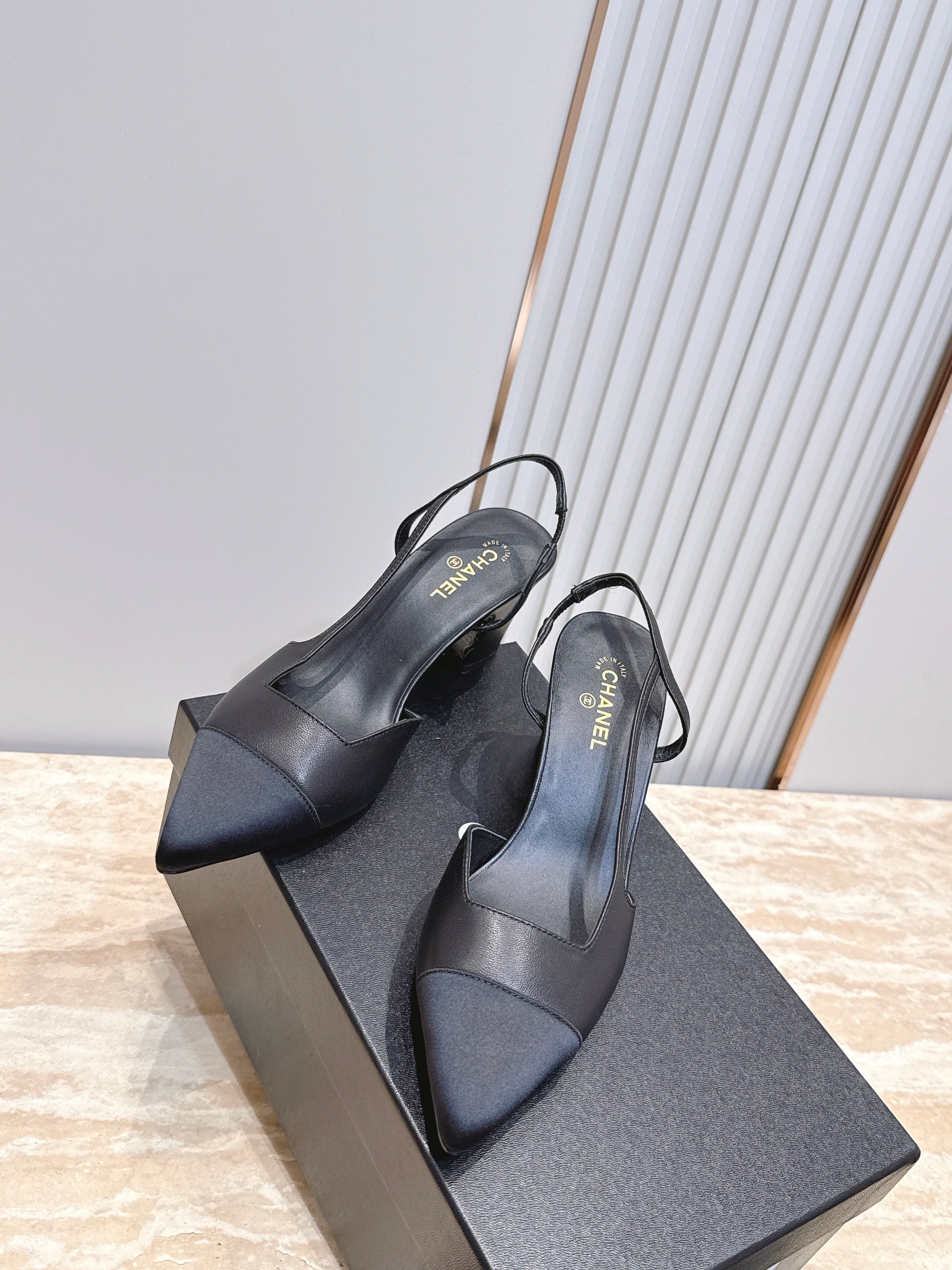 Chanel 2026 Slingback 65mm Fabric Calfskin 898961