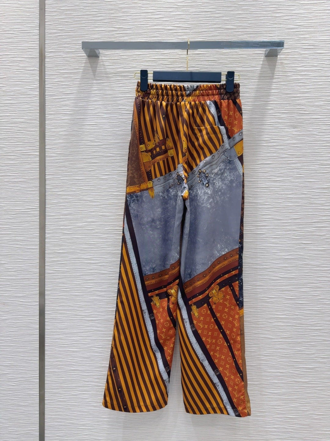 LV 25 Retro Elegant Trousers Multicolor Polyester