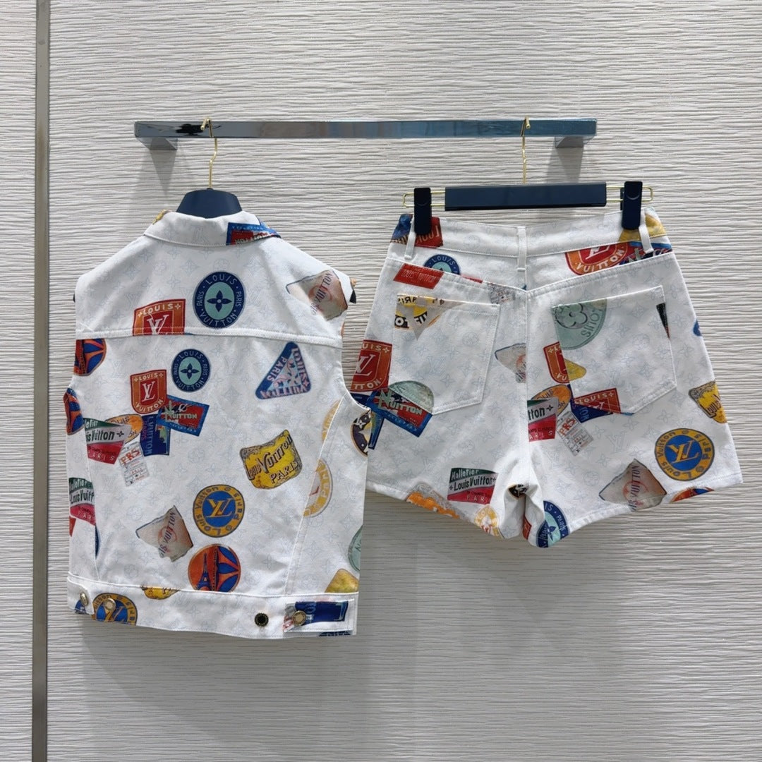 LV 25 Unique Logo Set Vest Multicolor Cotton