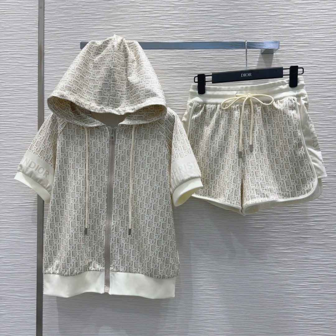 CD 25 Set Blue-Green and Beige Cotton