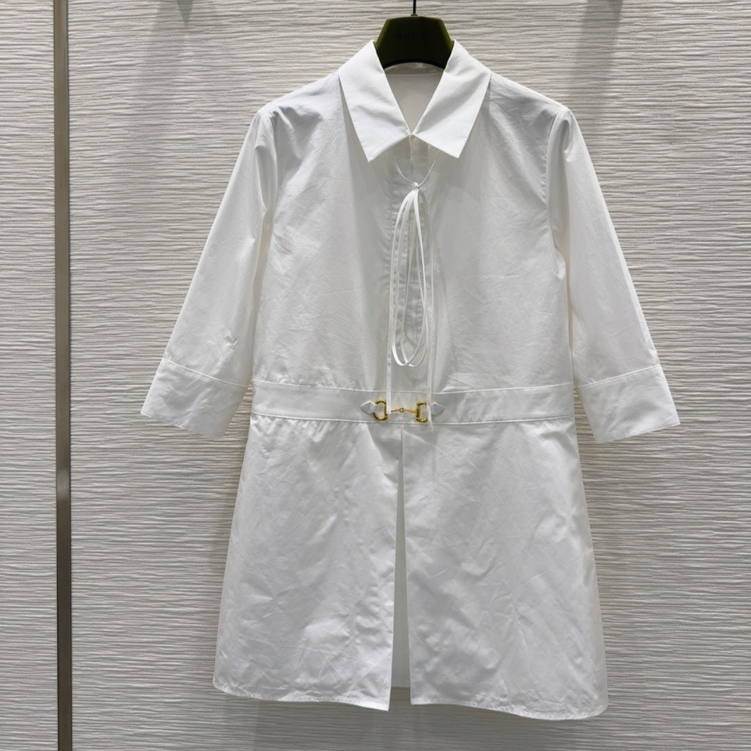 Gucci 25 Shirt Dress White Cotton