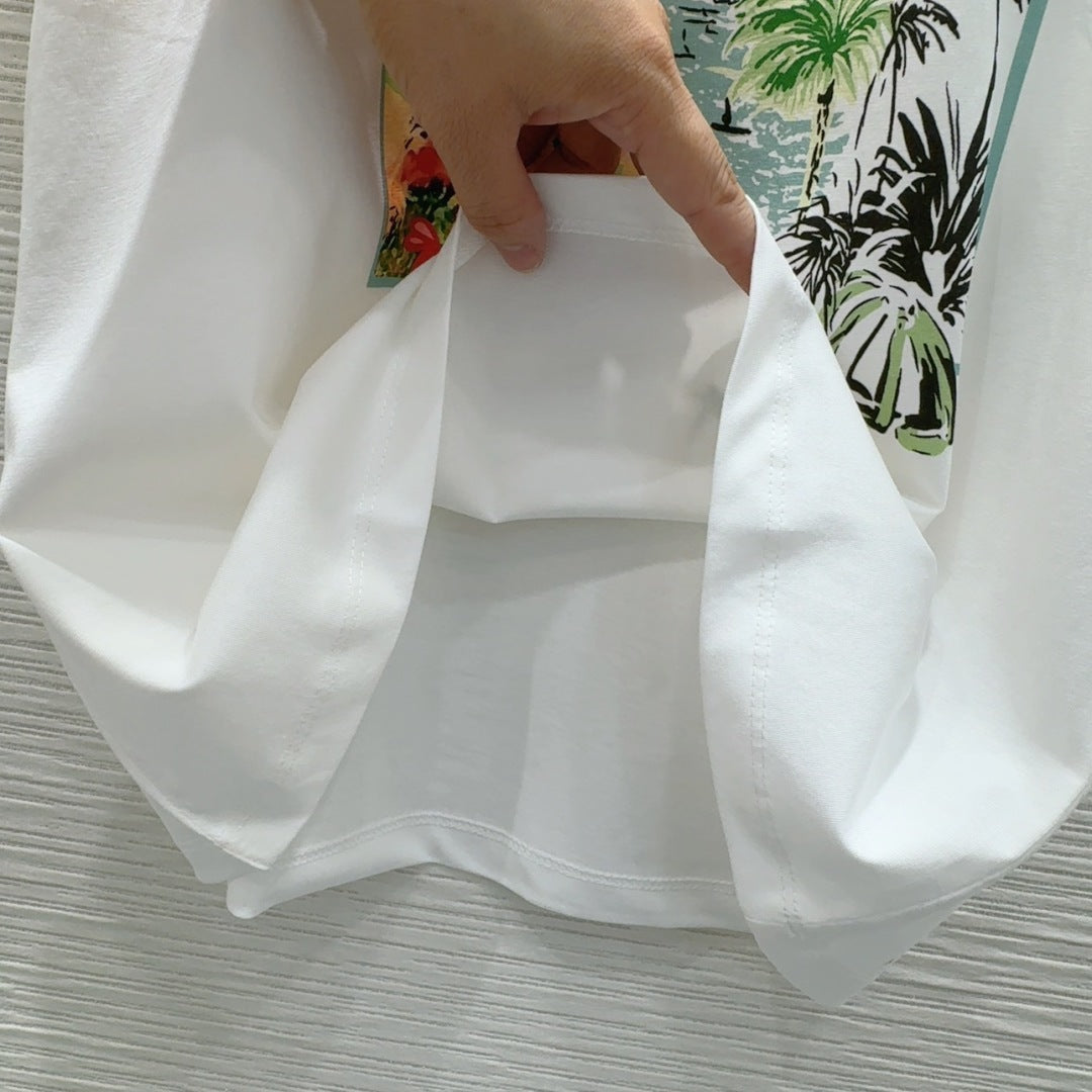 CD 25 T-shirt White with Colorful tencel wool nylon