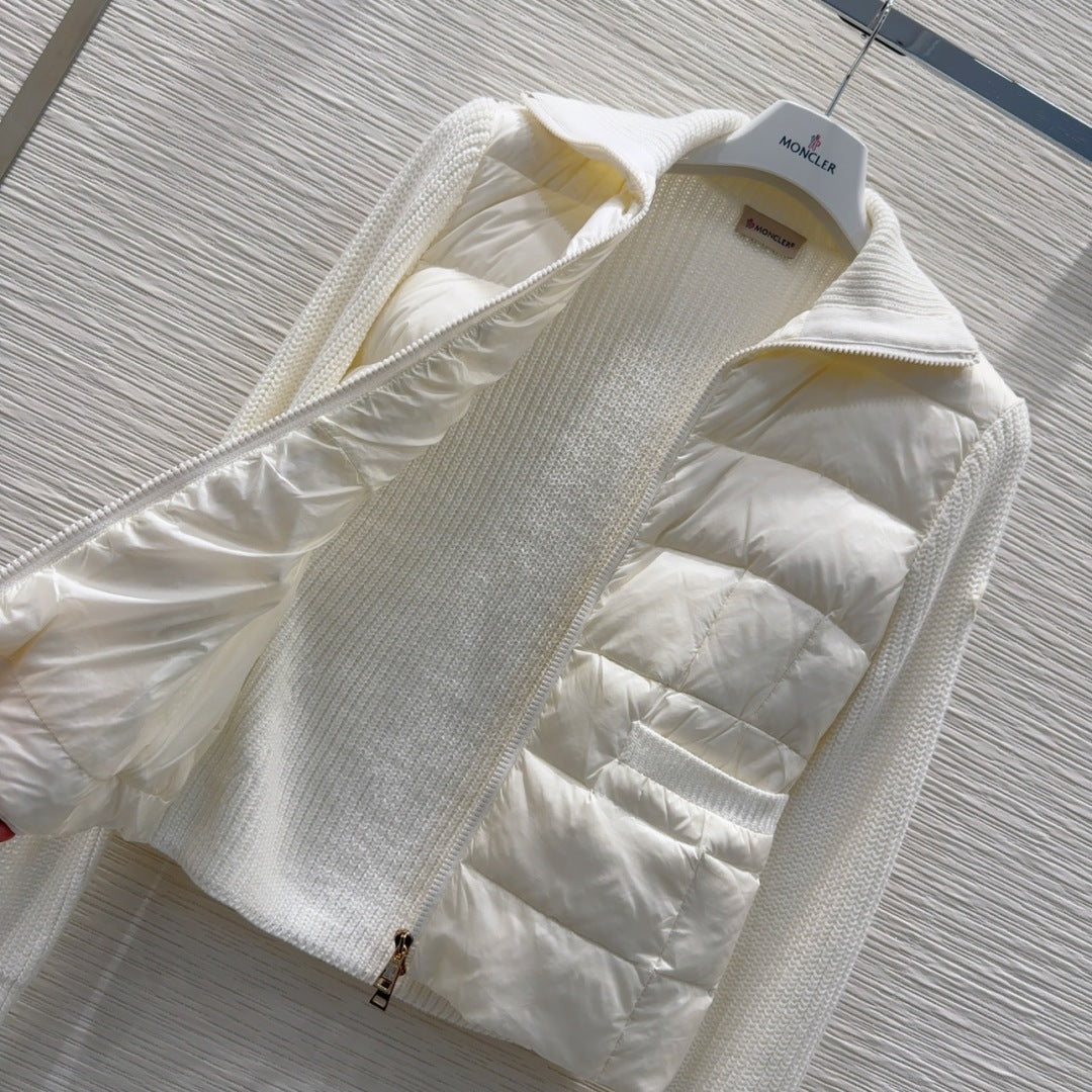 Moncler 25 Jacket White Polyester Mix Wool
