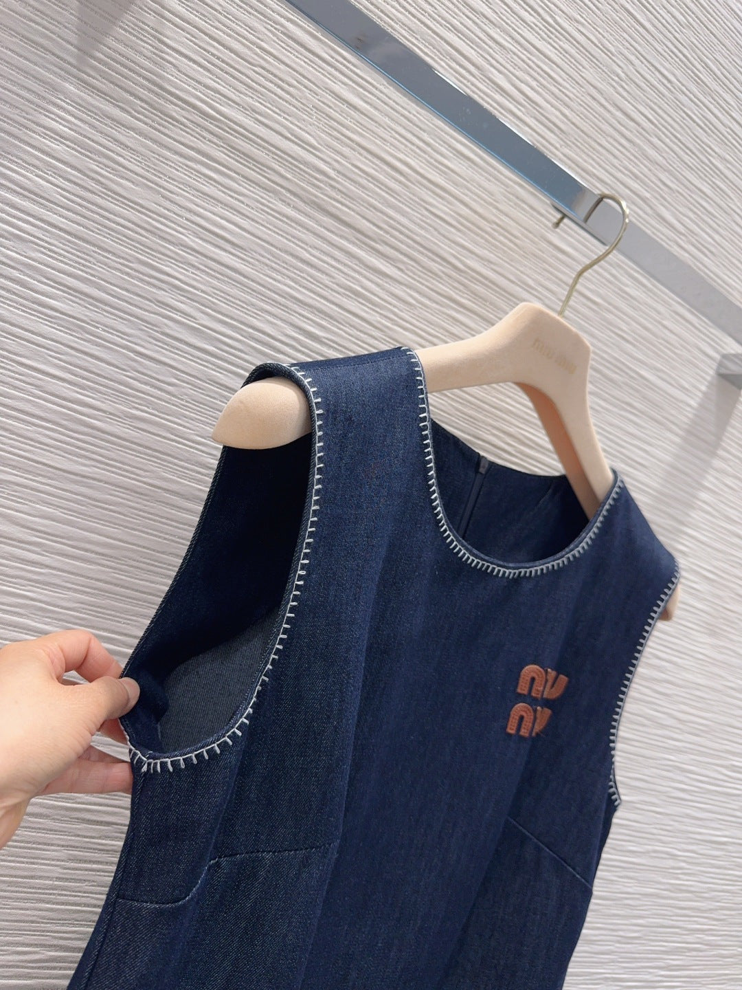 Miumiu 2026 Vest Dress Blue Cotton