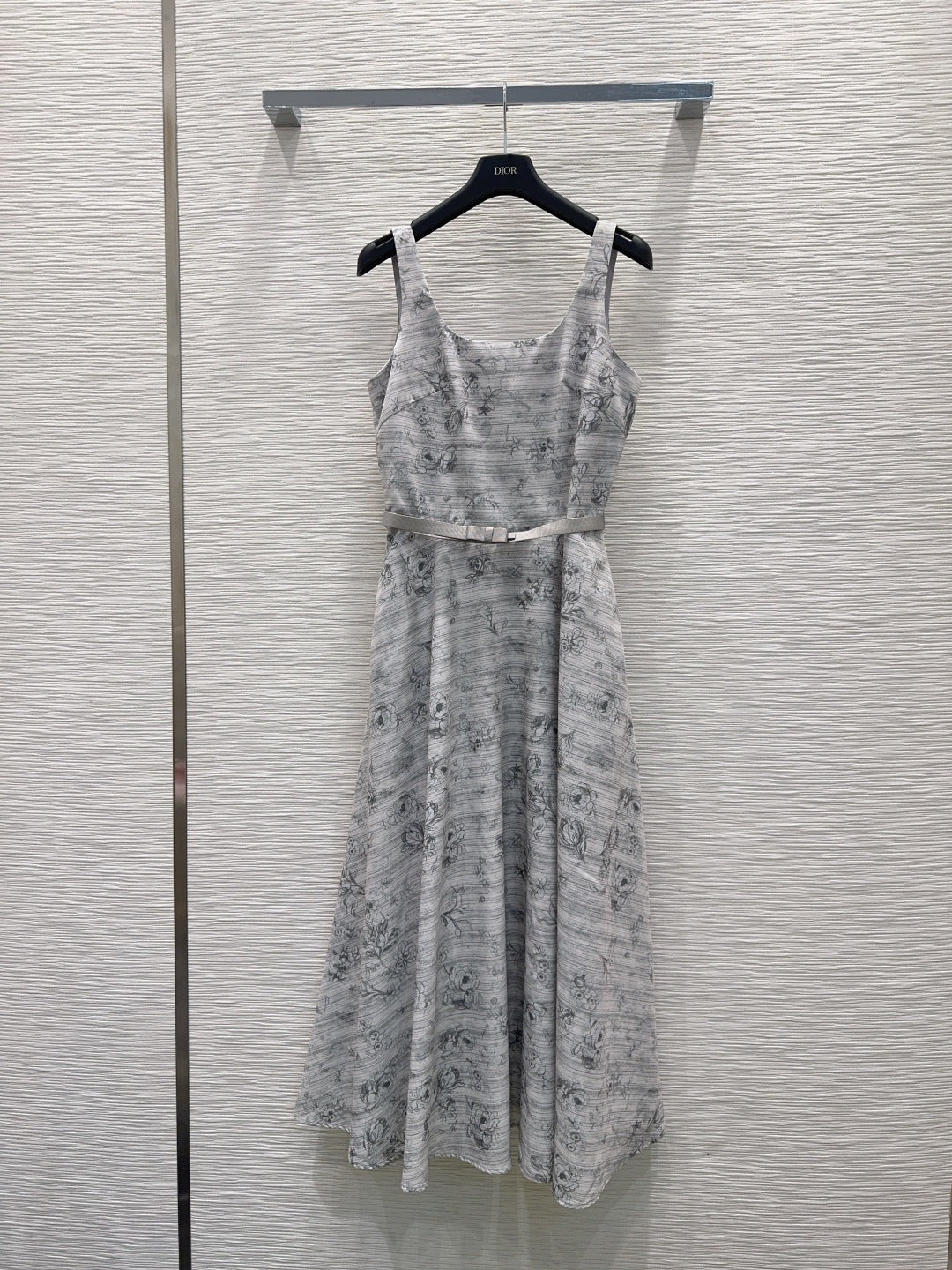 Dior 2026 Printed Vest Dress White Gray Polyester