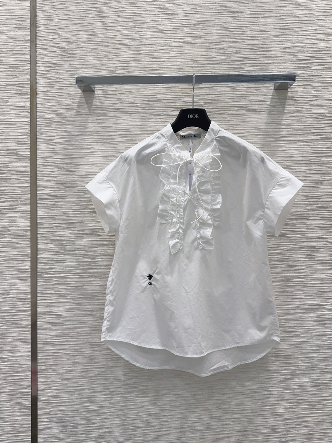 Dior 2026 Shirt With Lace Trim White Cotton 449988