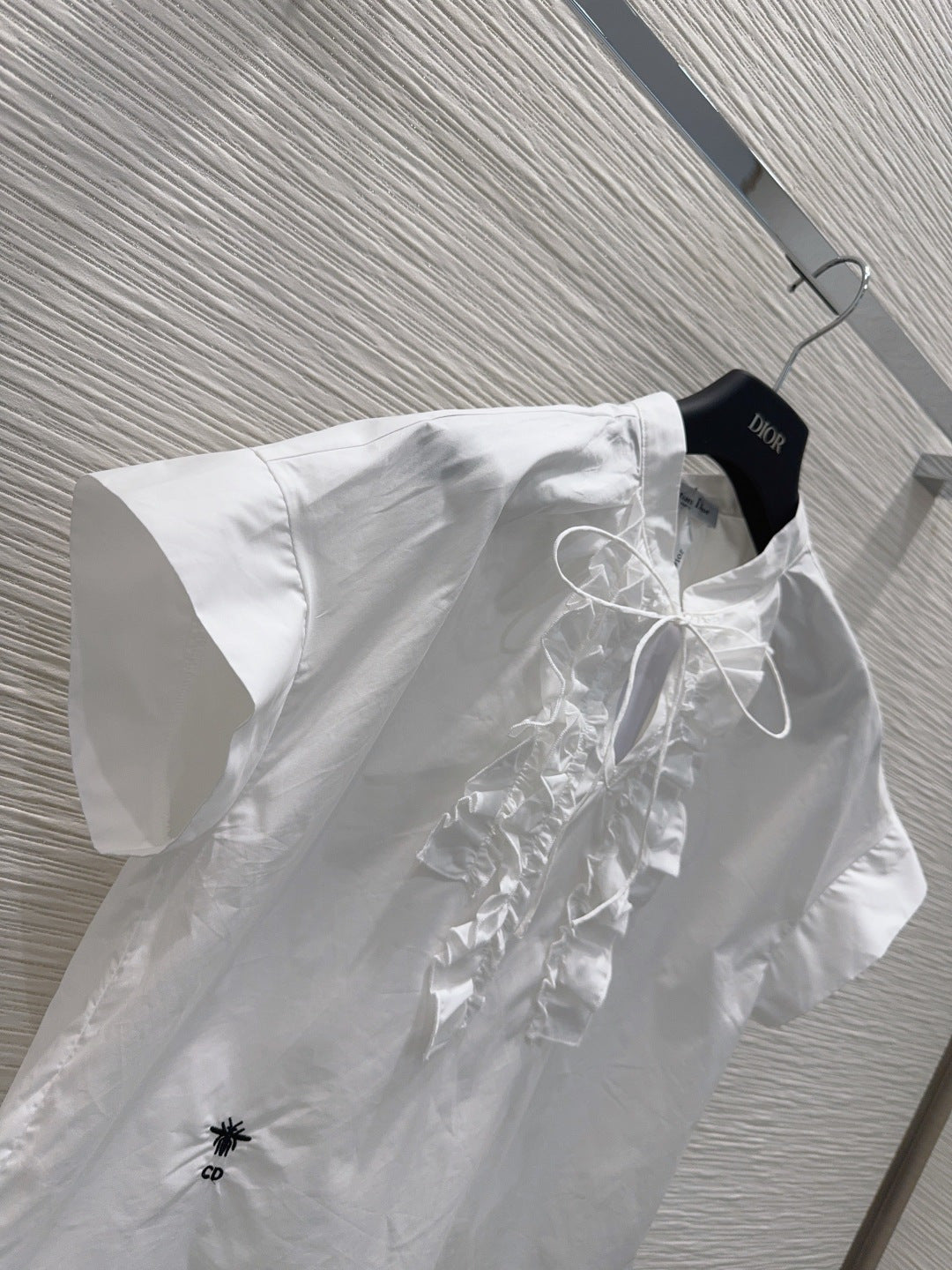 Dior 2026 Shirt With Lace Trim White Cotton 449988