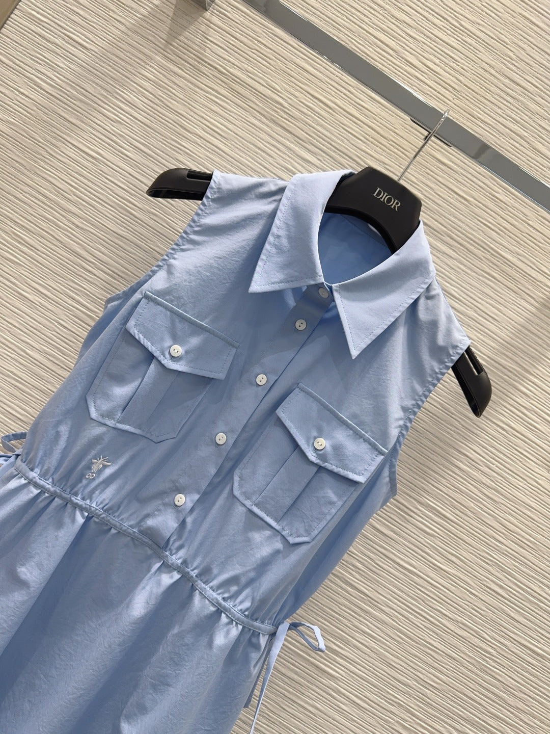 Dior 2026 Bow Vest Dress Blue Polyester Cotton 392143