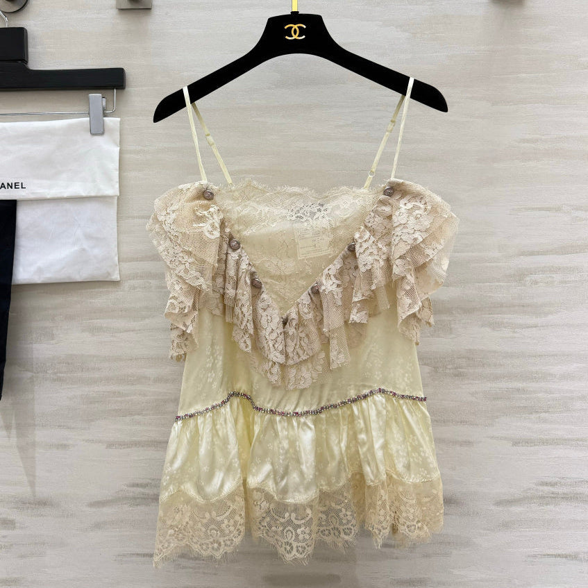 Chanel 2026 Milk Apricot Lace Camisole 392435