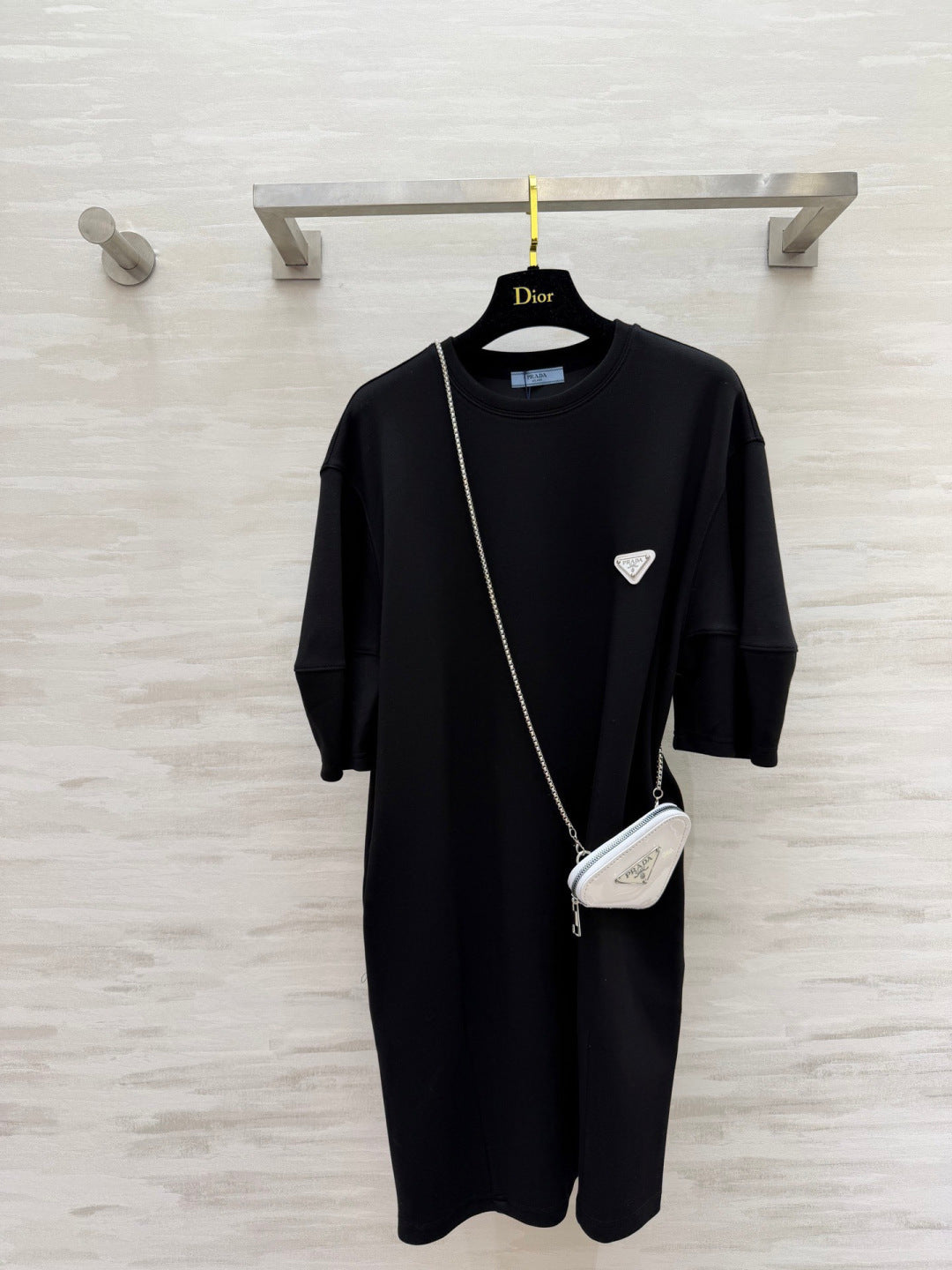 Prada 2026 Triangle Logo Casual Dress Cotton 396953