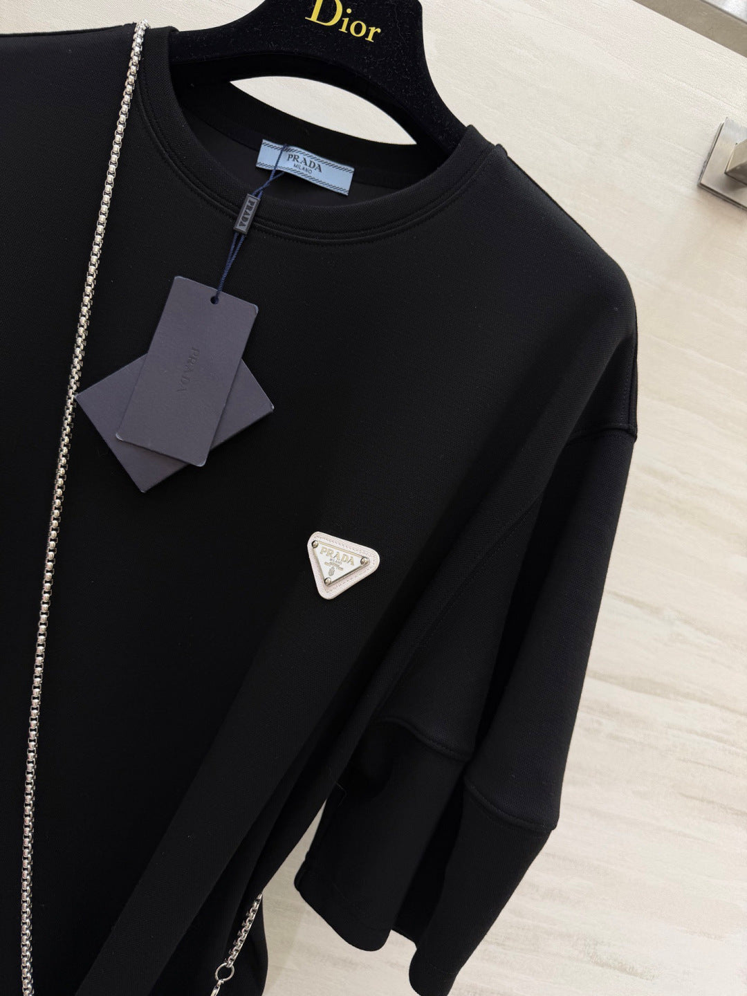 Prada 2026 Triangle Logo Casual Dress Cotton 396953