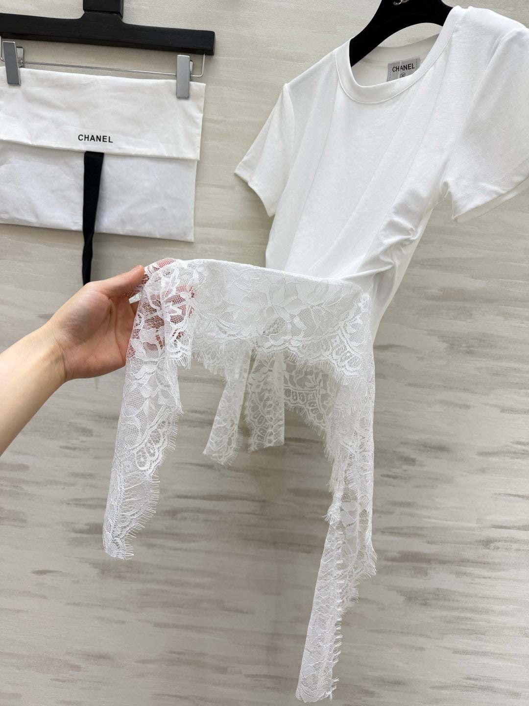 Chanel 2026 Lace Trim Shirt Cotton 398780
