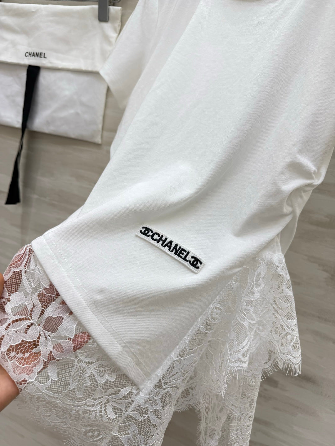 Chanel 2026 Lace Trim Shirt Cotton 398780