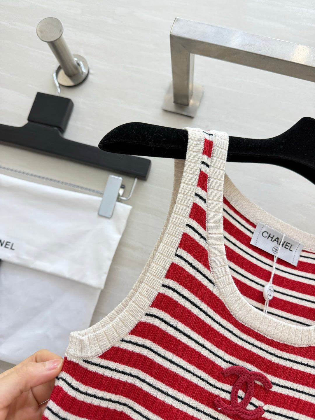 Chanel 2026 Knit Vest Stripes Wool 402251