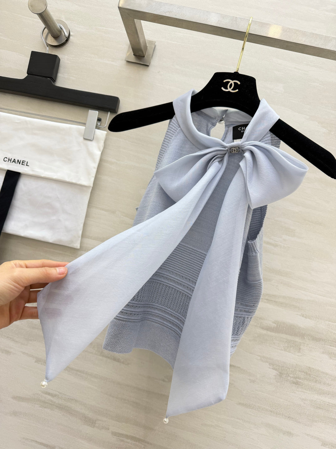 Chanel 2026 Misty Blue Knitwear Set Wool 639129