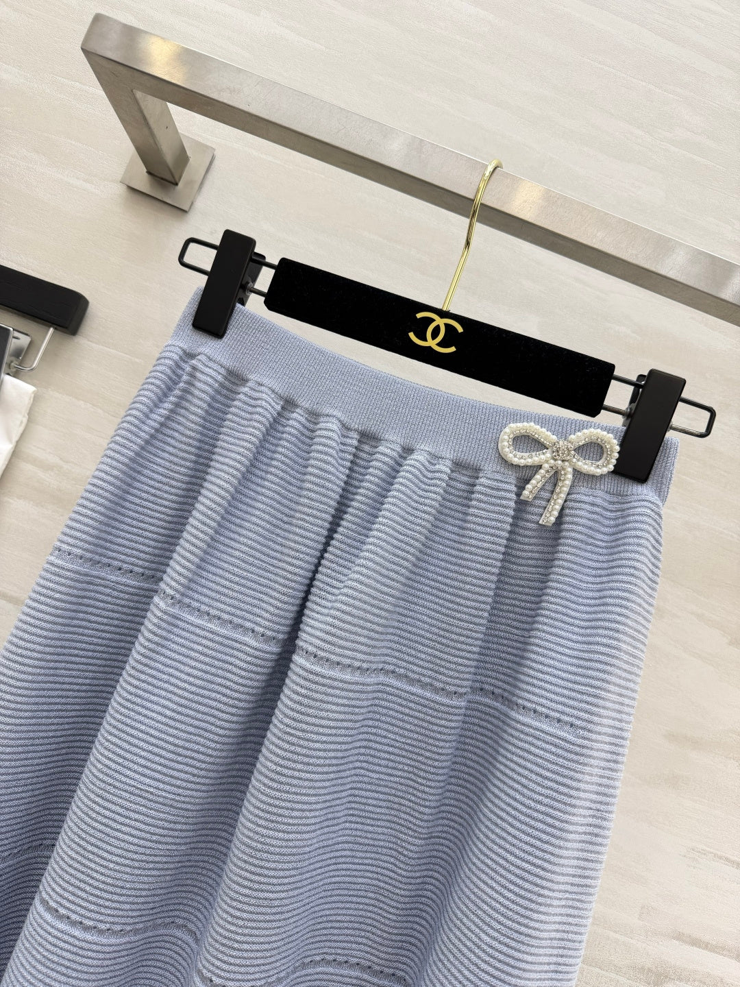 Chanel 2026 Misty Blue Knitwear Set Wool 639129