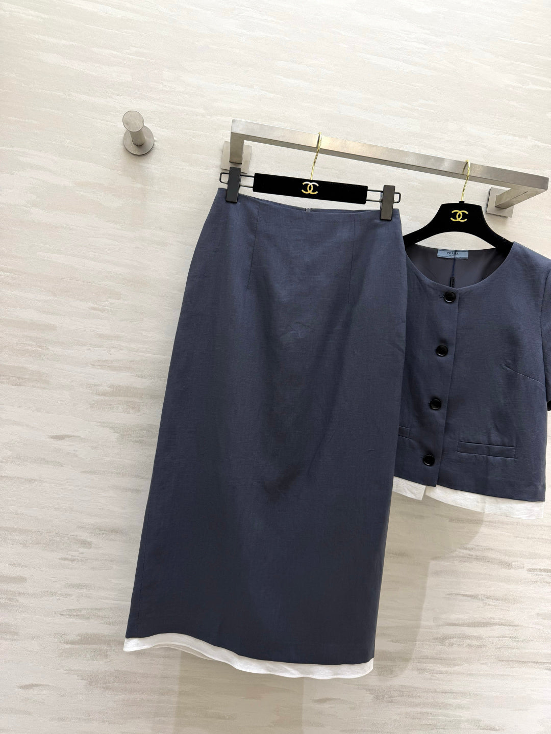 Prada 2026 Shirt And Midi Skirt Set Cotton 403370