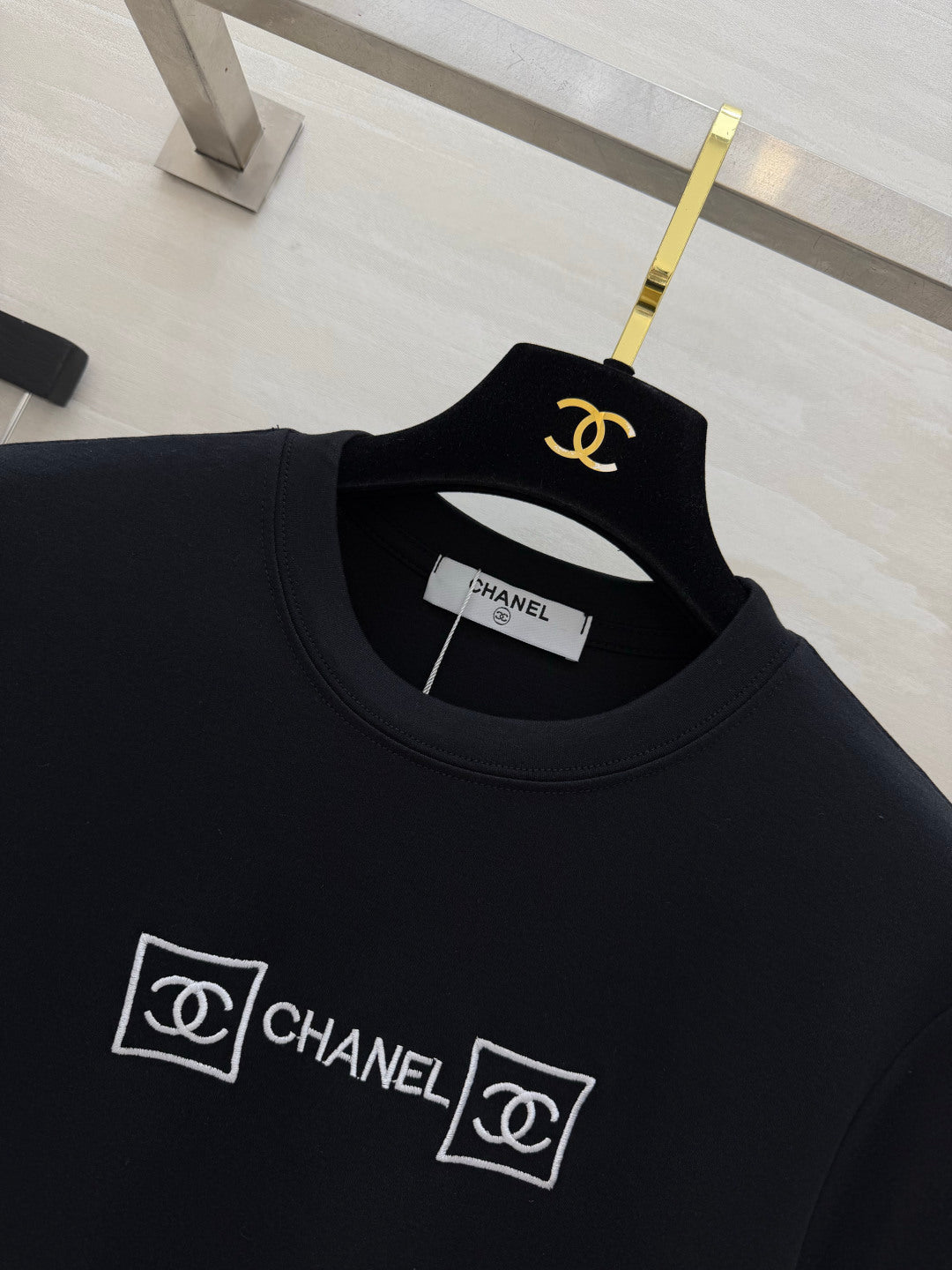 Chanel 2026 Embroidered Logo T-shirt Cotton 681375