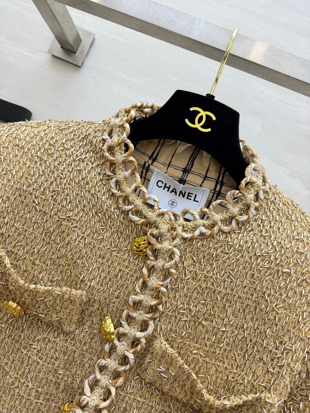 Chanel 2026 Bow Jacket Gold Tweed