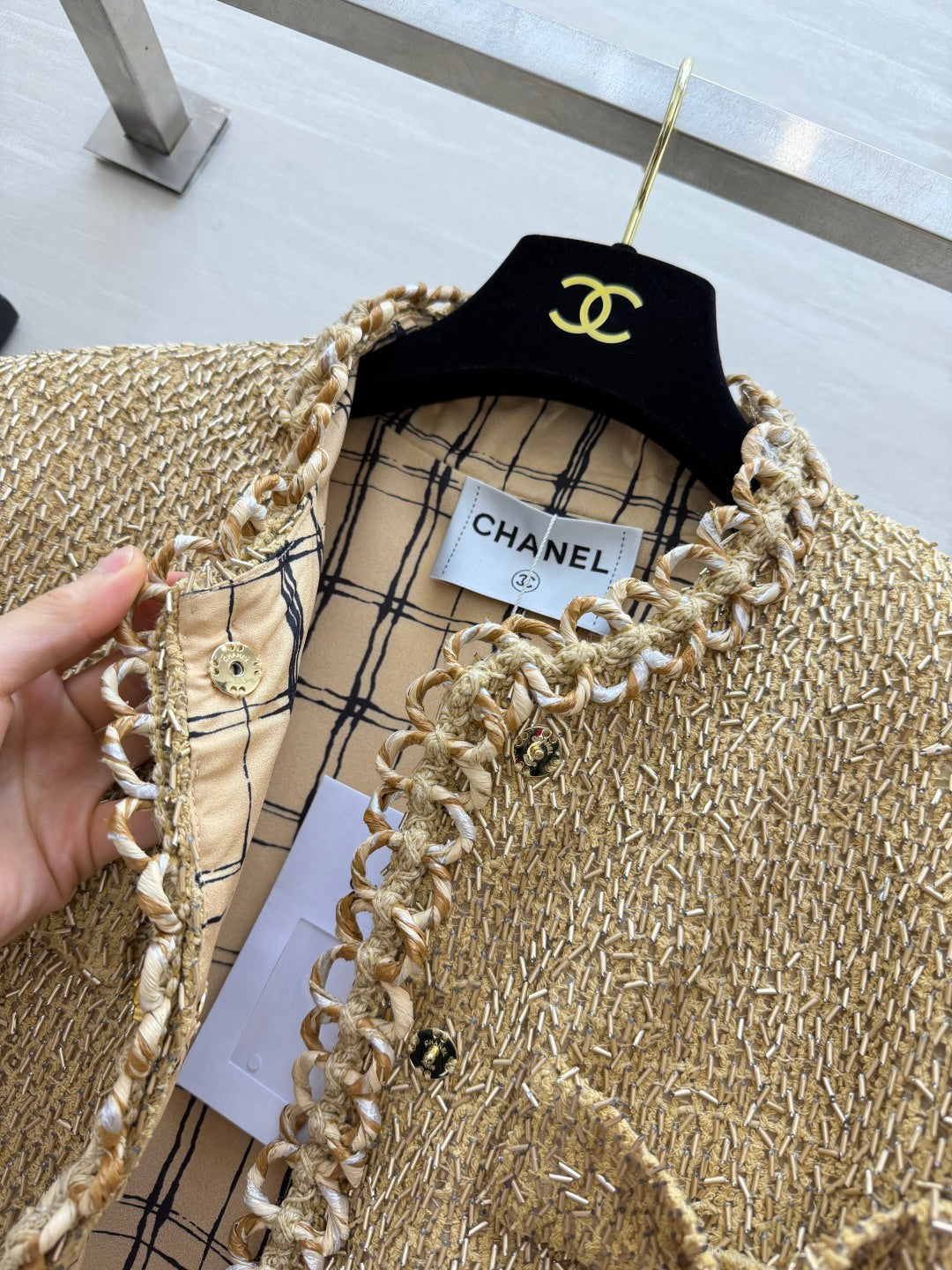 Chanel 2026 Bow Jacket Gold Tweed
