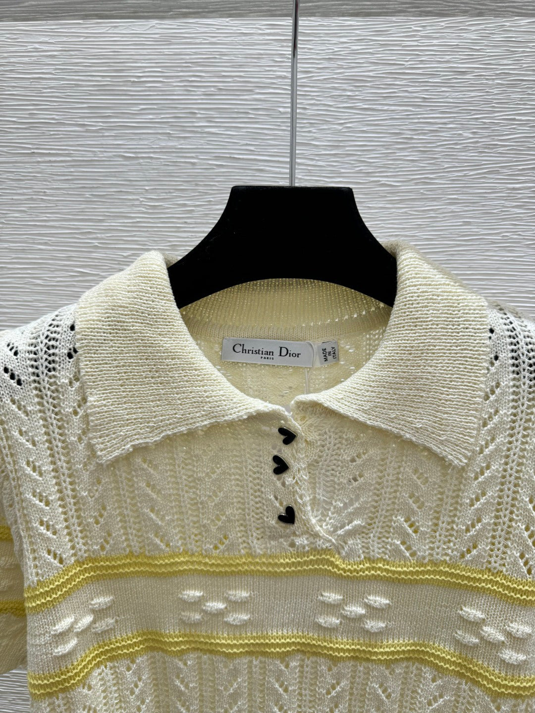 Dior 2026 Knitted Polo Shirt Red Blue Cream Wool