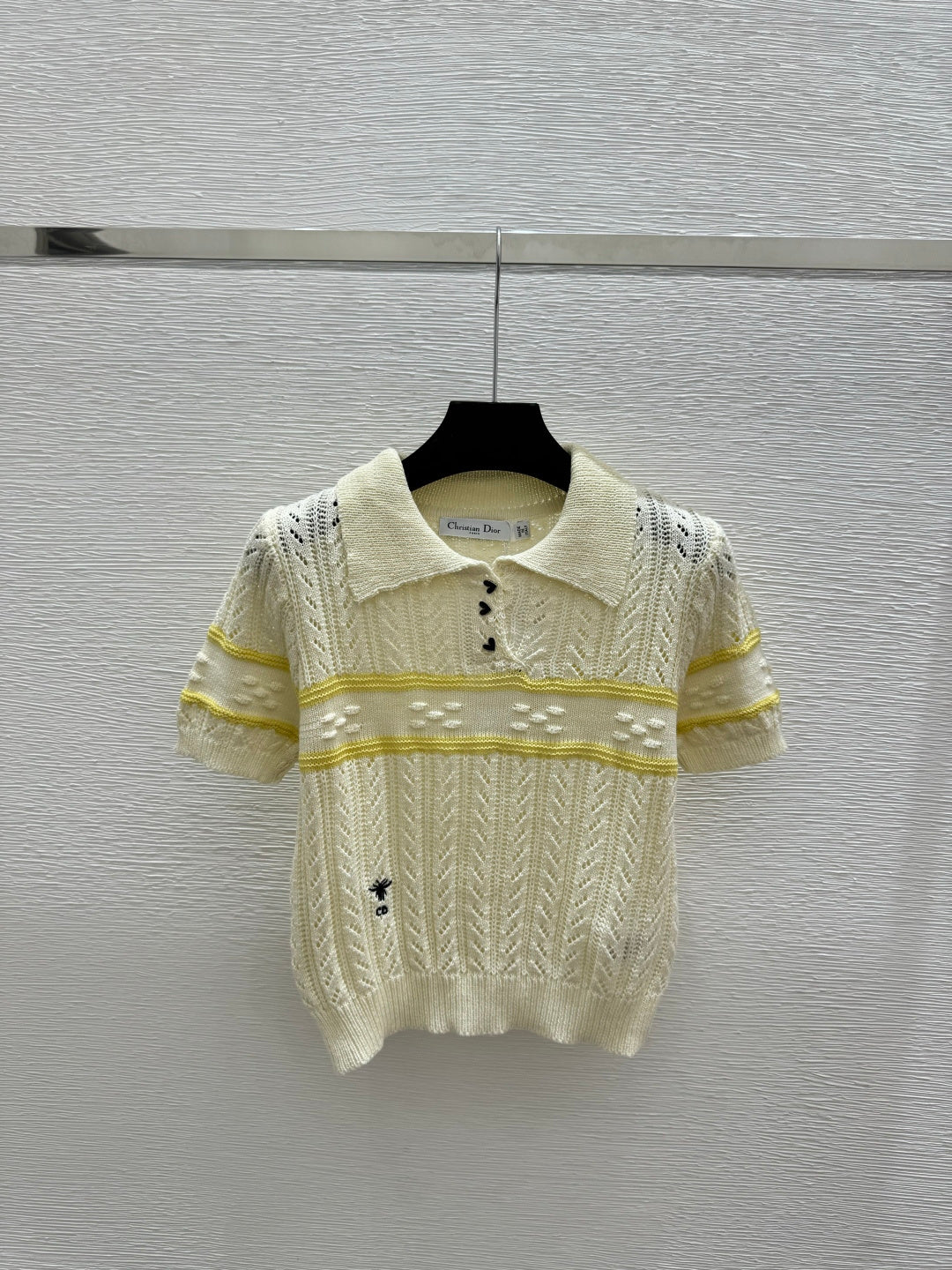 Dior 2026 Knitted Polo Shirt Red Blue Cream Wool