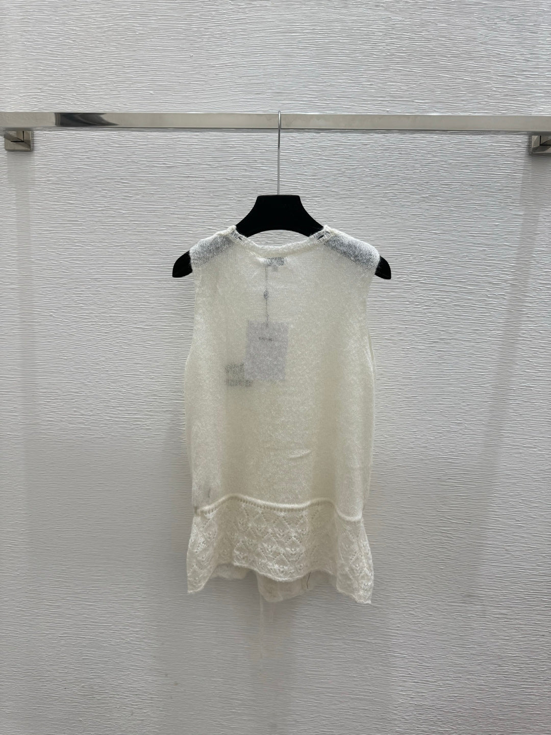 Chanel 2026 Knit Lace Camisole Blue and White Wool Acrylic