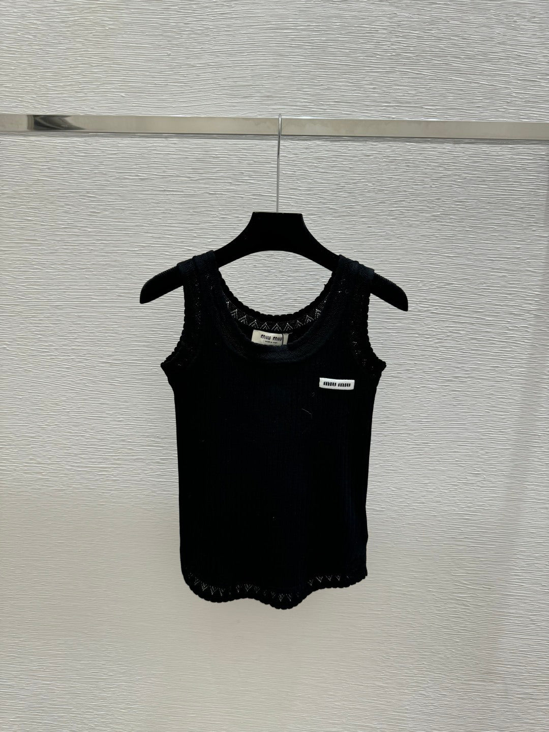 Miumiu 2026 Vest Black White Yellow Linen