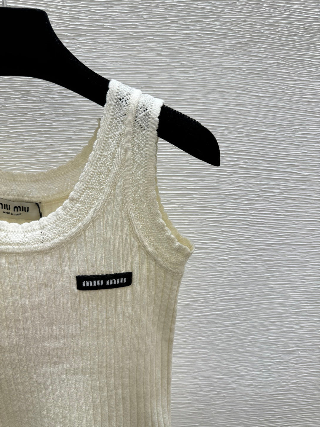 Miumiu 2026 Vest Black White Yellow Linen
