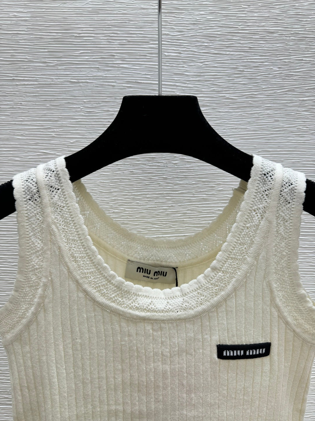 Miumiu 2026 Vest Black White Yellow Linen