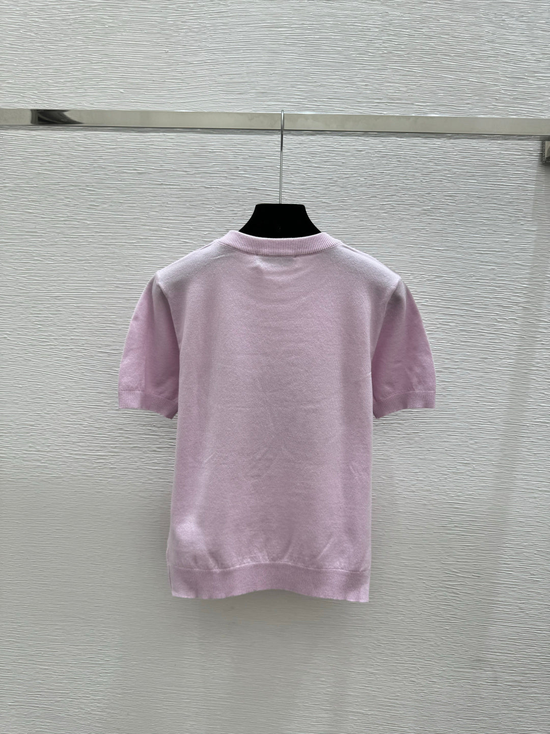 Dior 2026 Clover Embroidery T-shirt White and Pink Wool