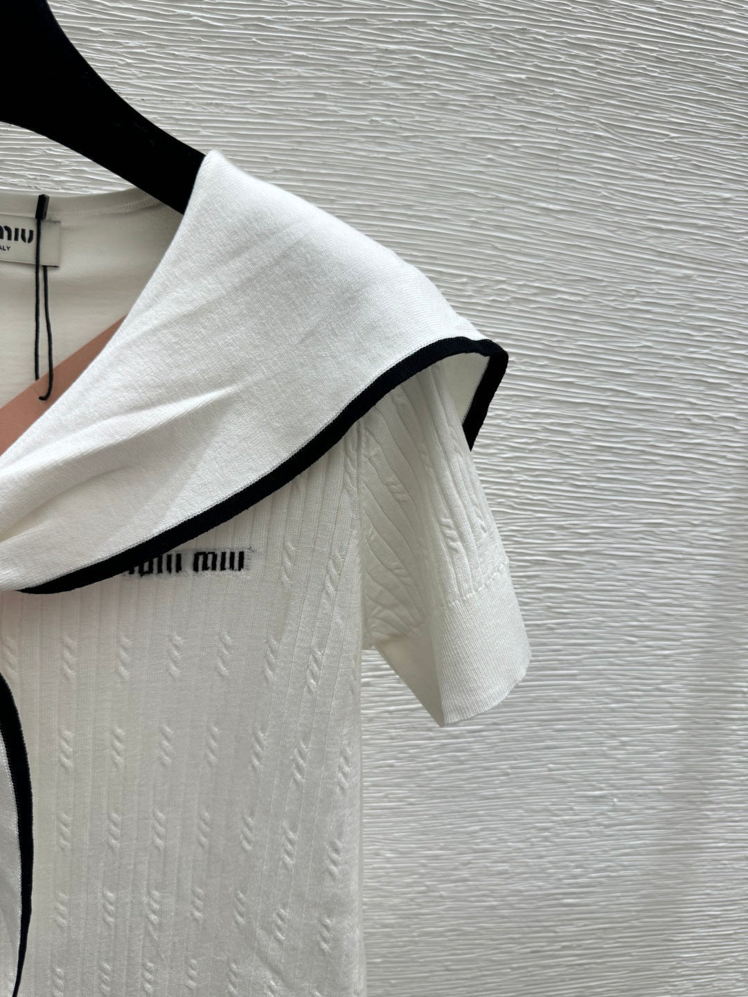 Miu Miu 2026  Sailor-style Knit Top With Tie Detail