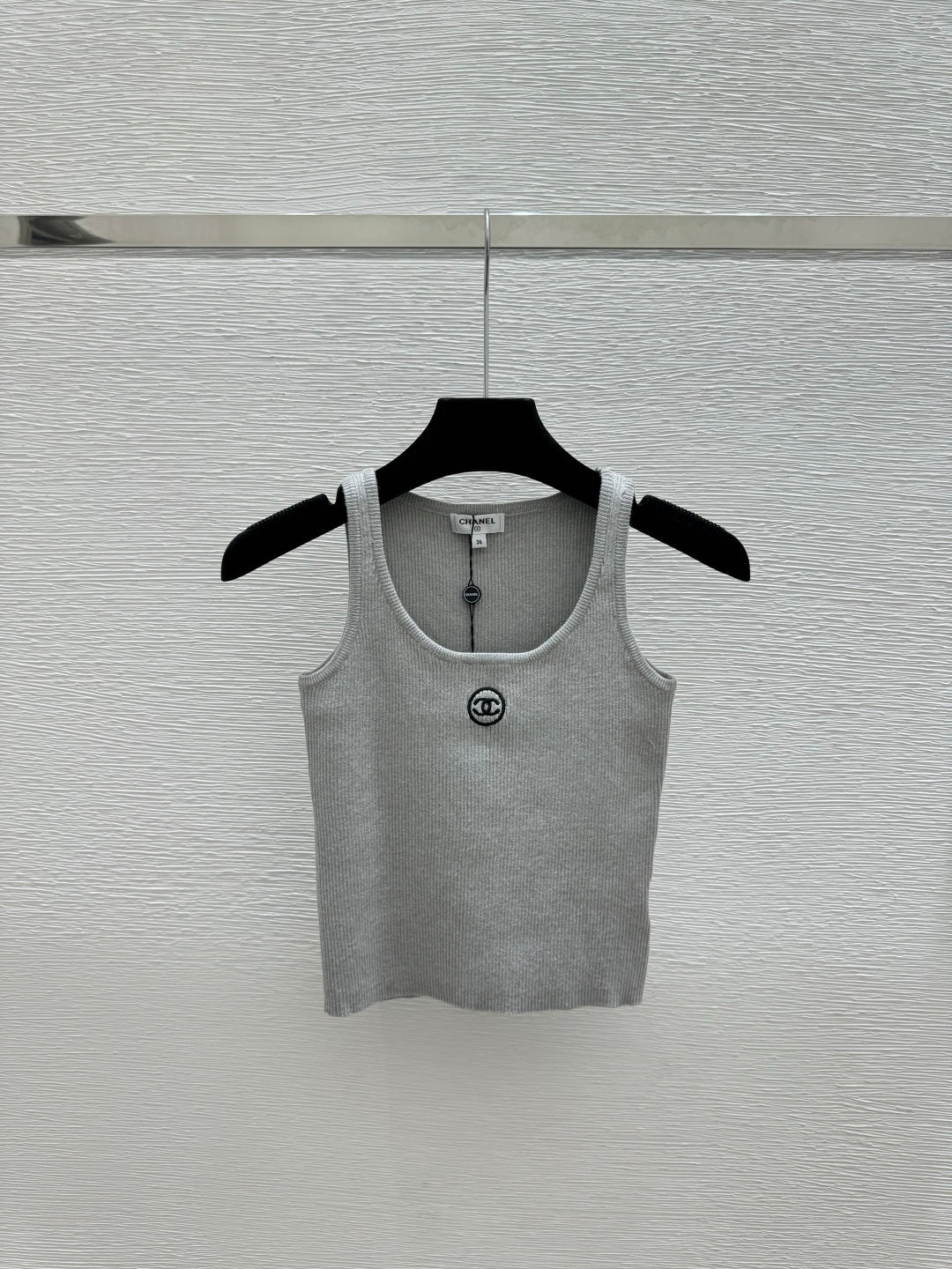 Chanel 2026 Tank Top White and Gray Polyester Viscose