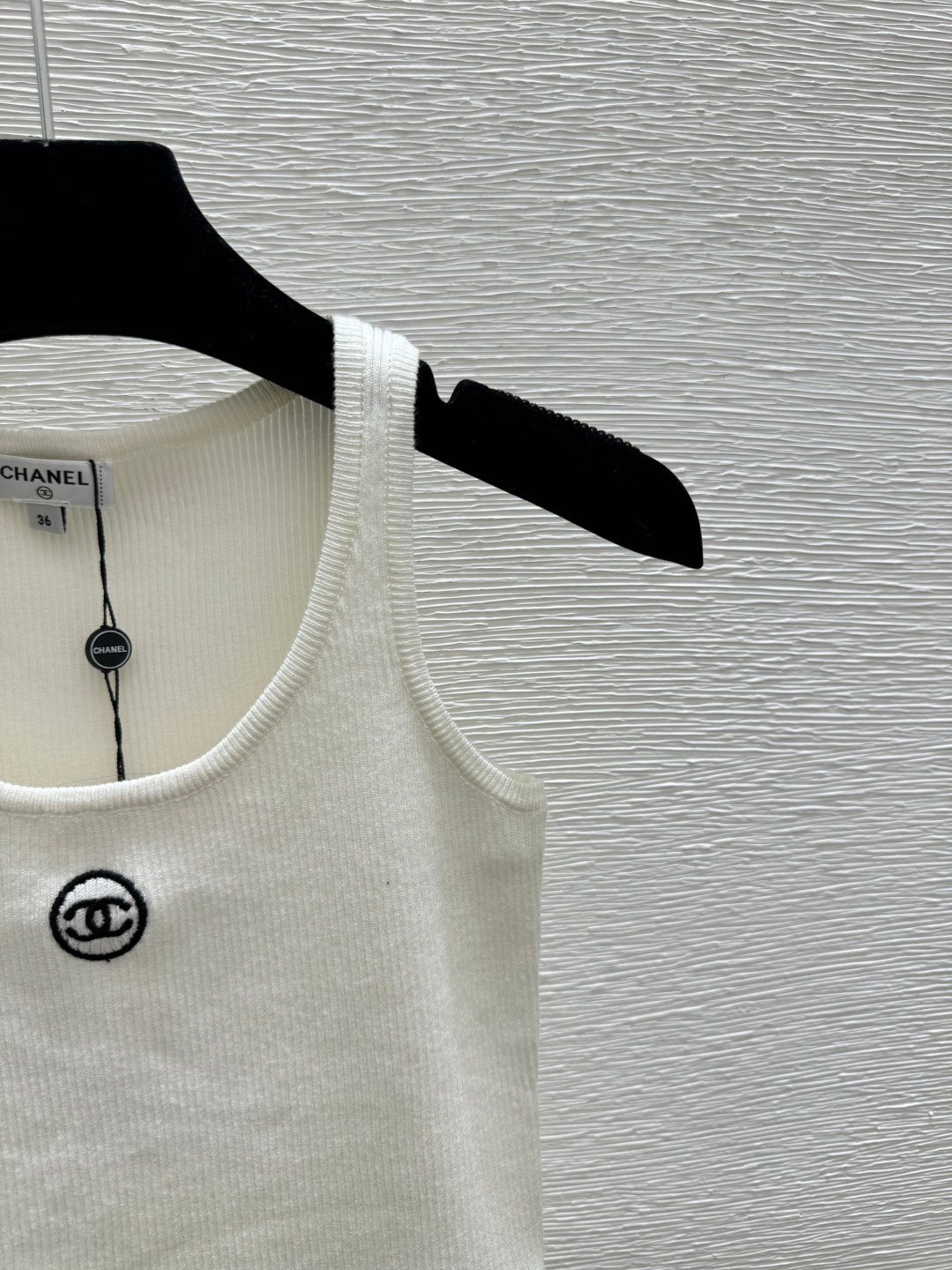 Chanel 2026 Tank Top White and Gray Polyester Viscose