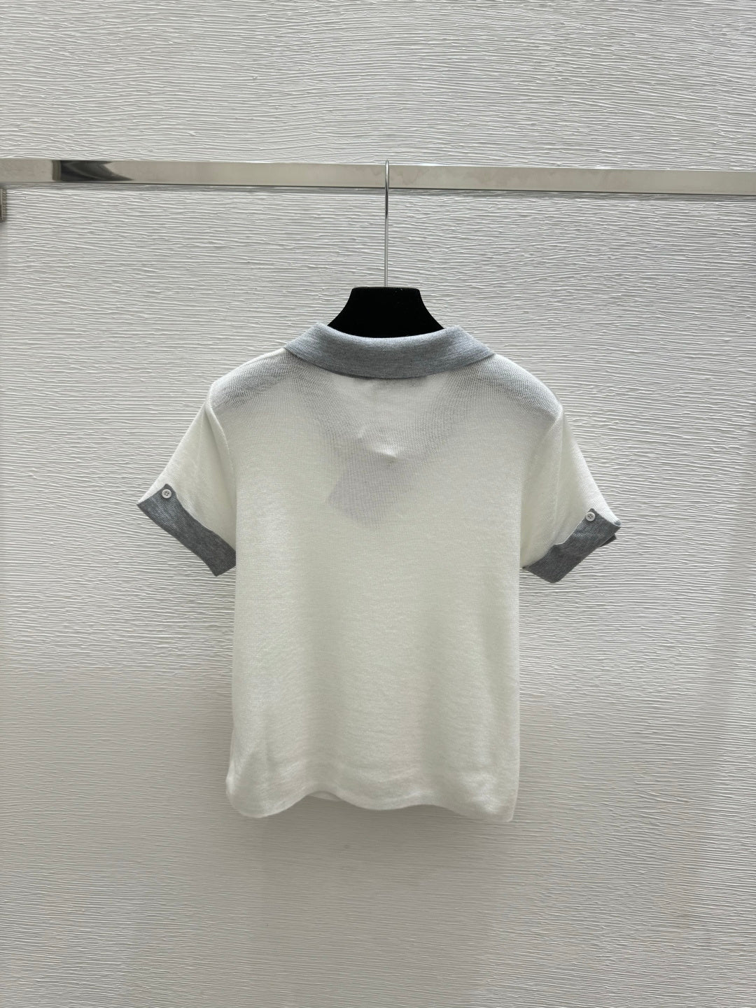 Dior 2026 Polo Shirt White and Navy Blue Wool