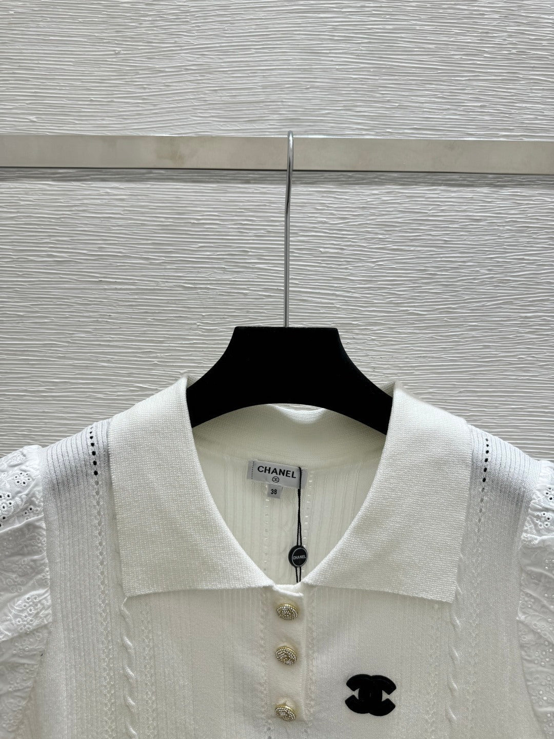 Miumiu 2026 Collar Knitted Vest Black and White Wool 227566