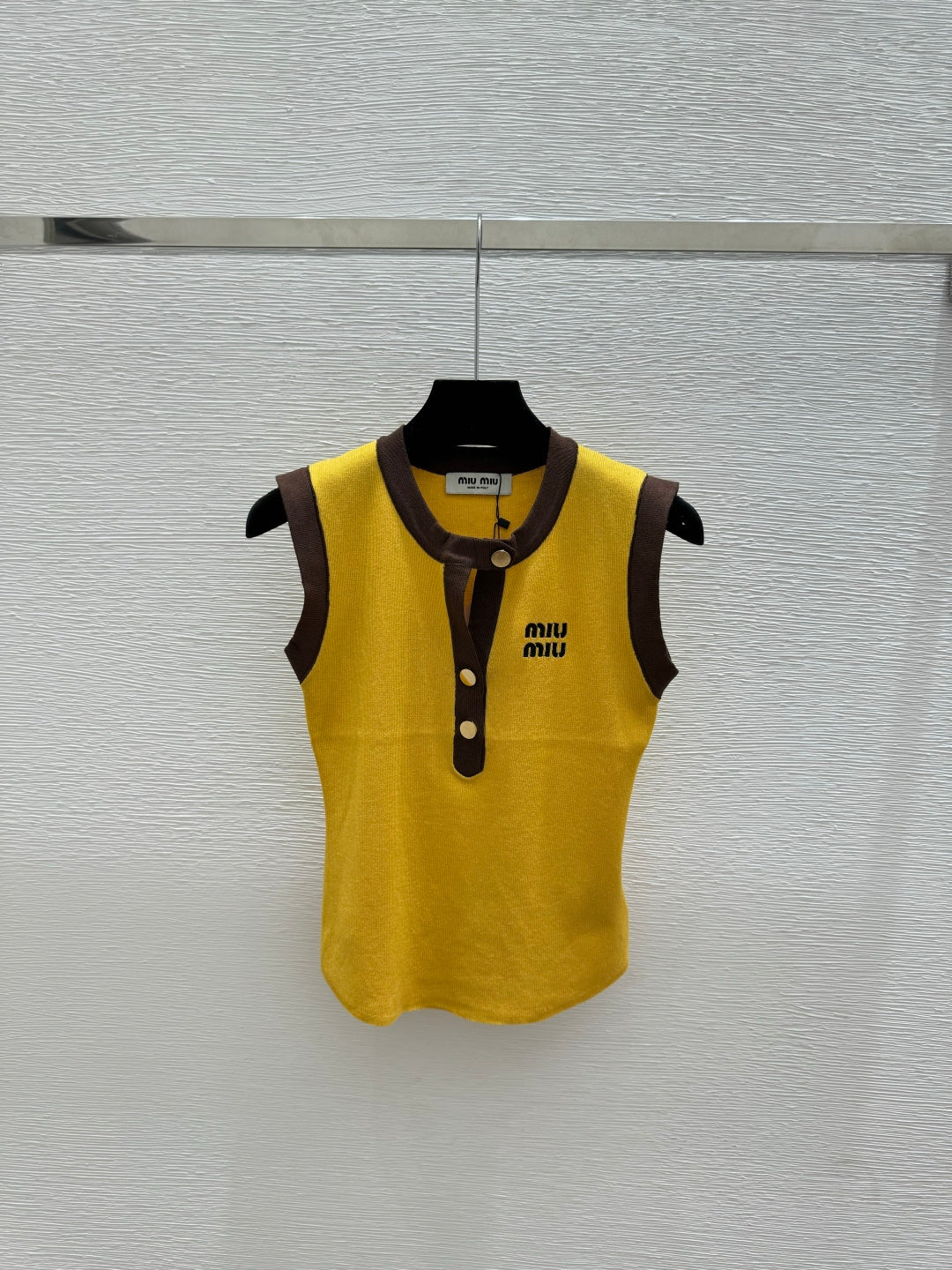 Miumiu 2026 Crew Neck Knit Vest Wool Polyester 397181