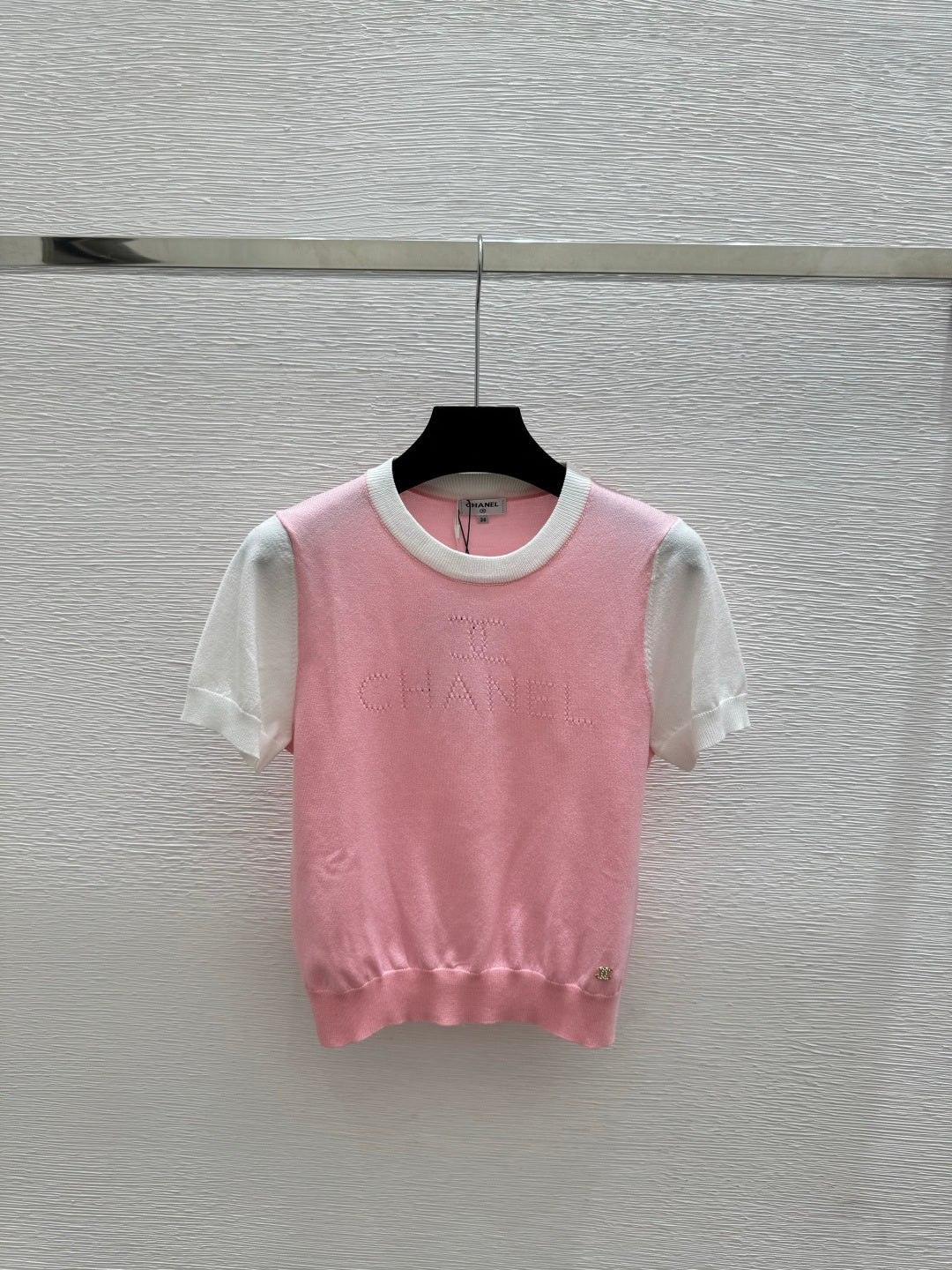 Chanel 2026 Simple Crew Neck Knitted Short-Sleeve Wool Tencel 397722