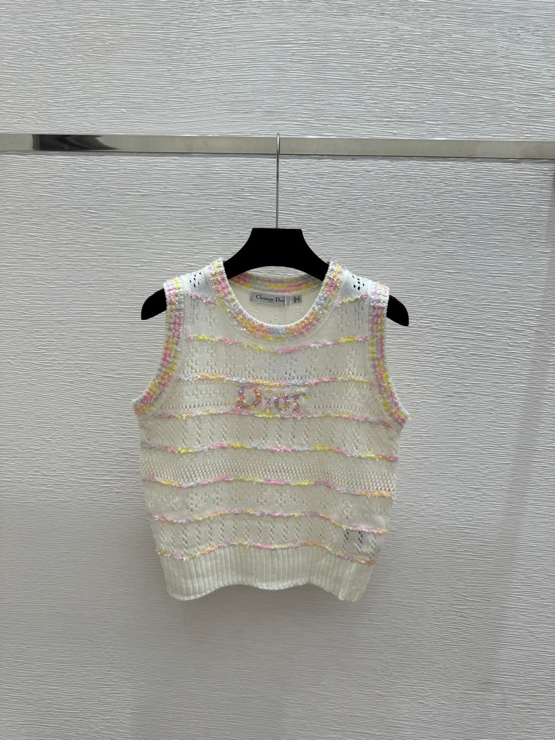 Dior 2026 Hollow-Out Crew Neck Knitted Vest Wool 412623